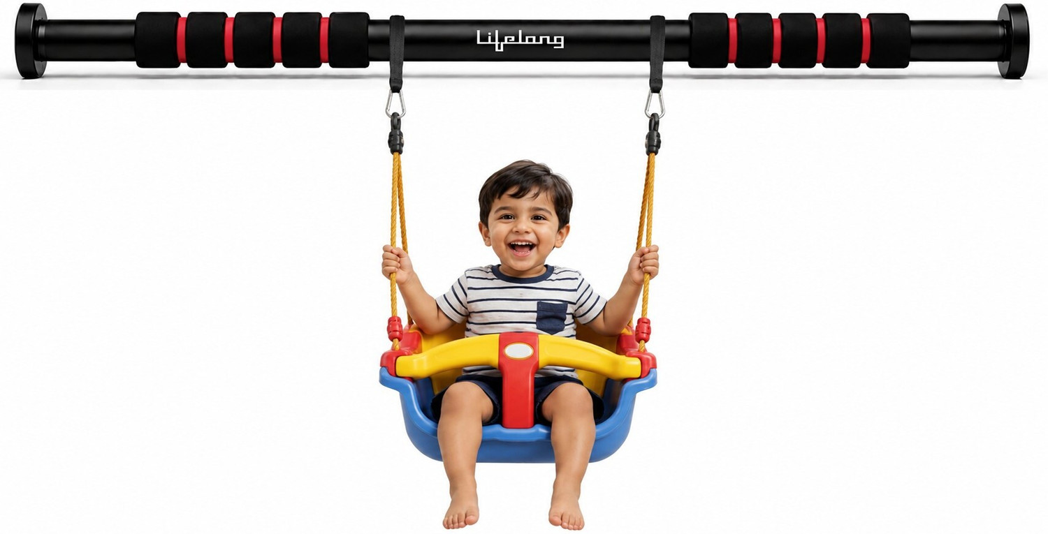Image of Lifelong Adjustable Pull-Up Bar For Home Gym | Best For Kids, Men & Women | Non-Slip Pull-up Bar