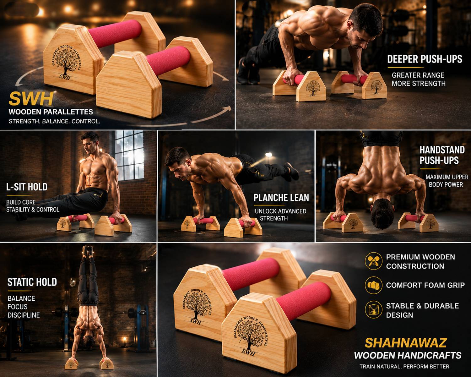 WOODENOLOGY Blue Push-up Stand - Image 5