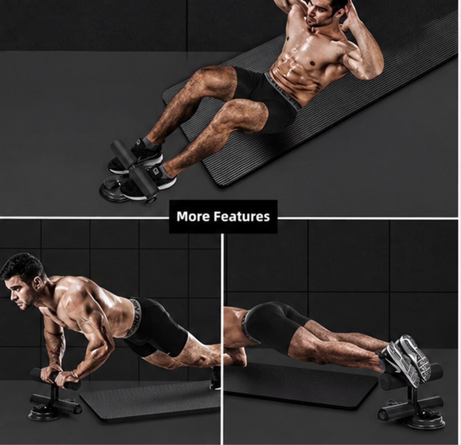 Image of Harvin Group Suction Cups Sit Up Assistant Fixed Foot Abdominal Muscle Trainer Sit-up Bar