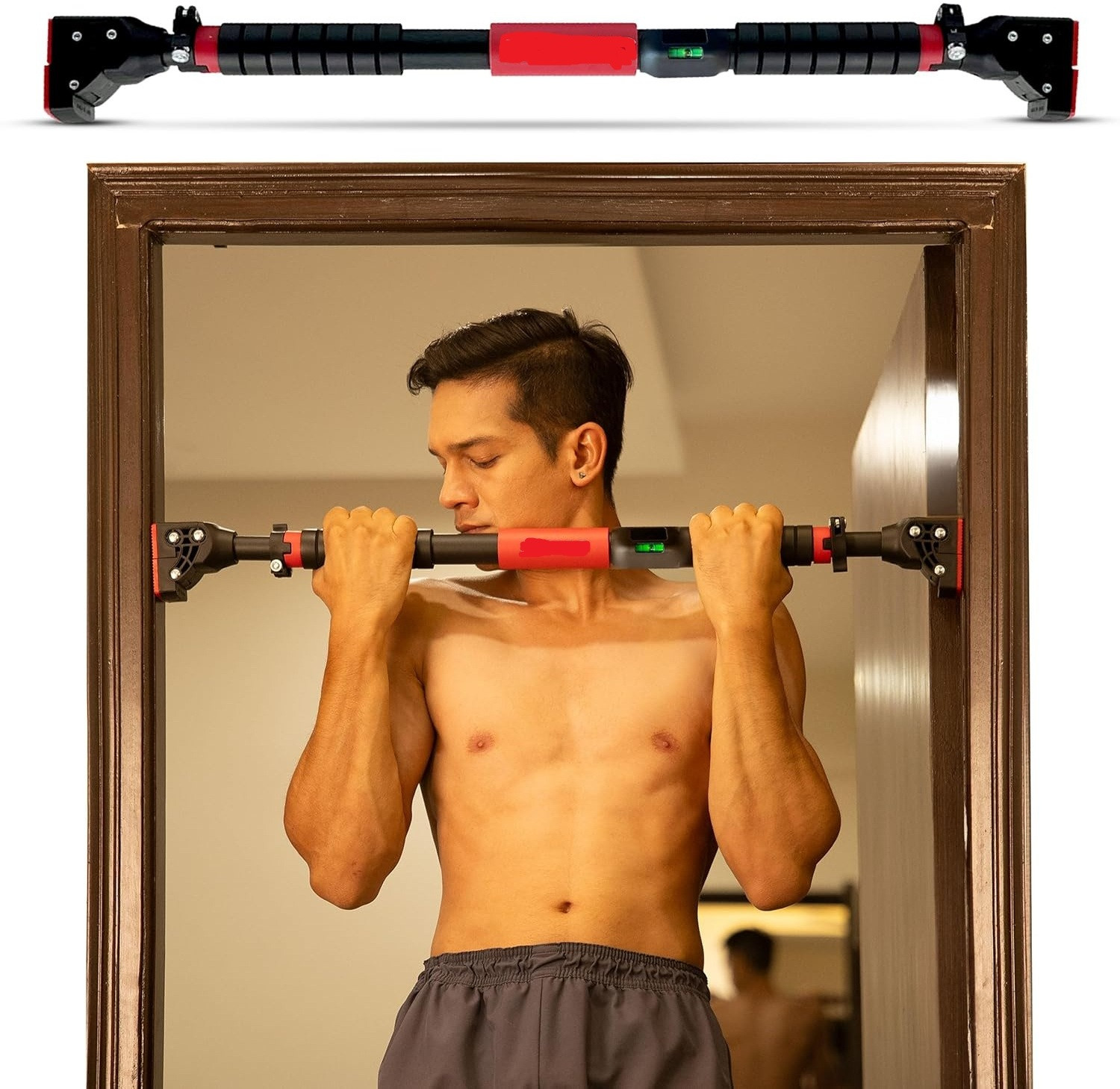 Image of DIRIZO Door Pull Up Bar for Home Workout 200 Kg Capacity pull up bar Grip 72-110 CM Pull-up Bar