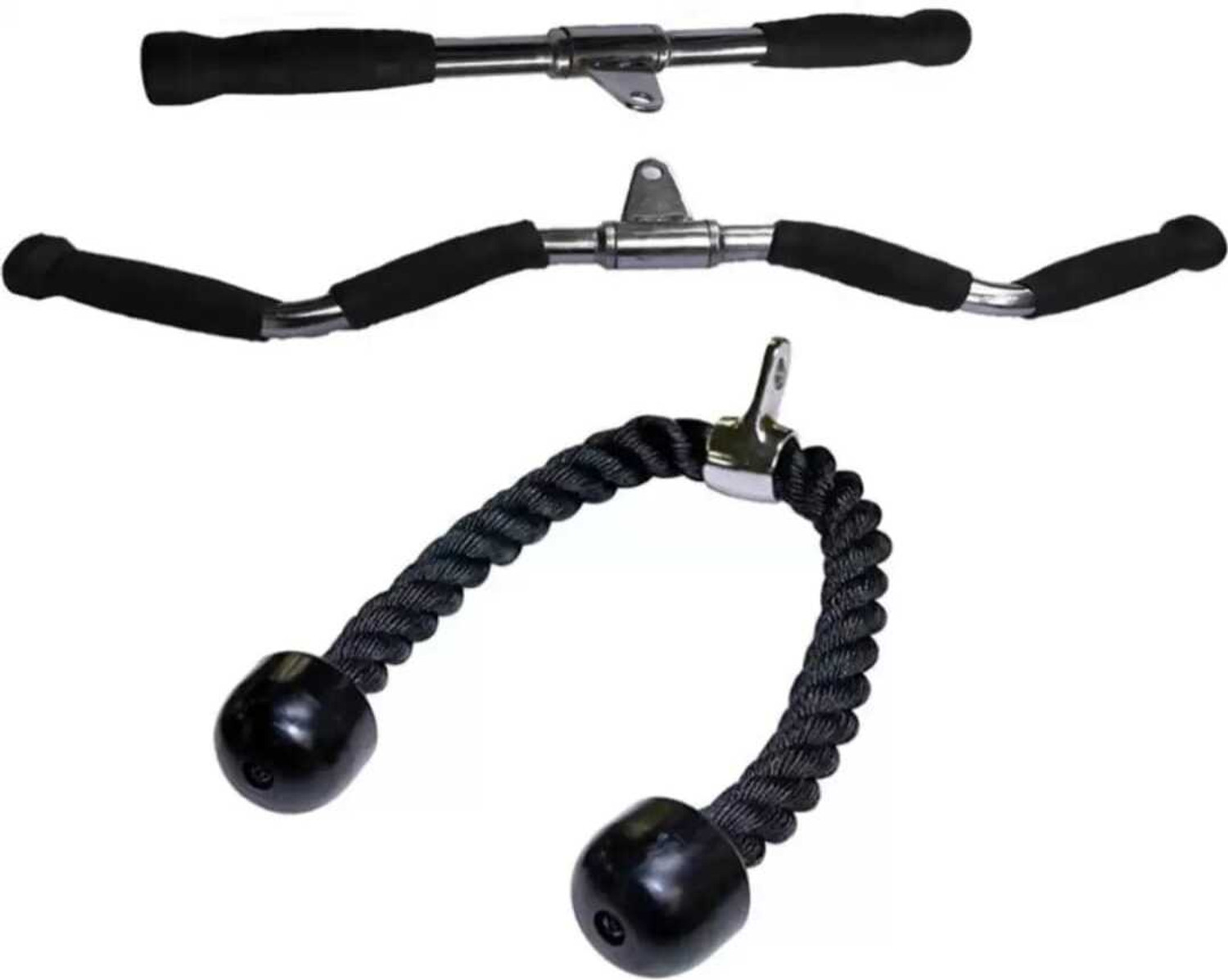 Image of RRSPORTS Trio Set Gh Combo With Triceps Handle, Tri rope & ZZ bar Multi-training Bar