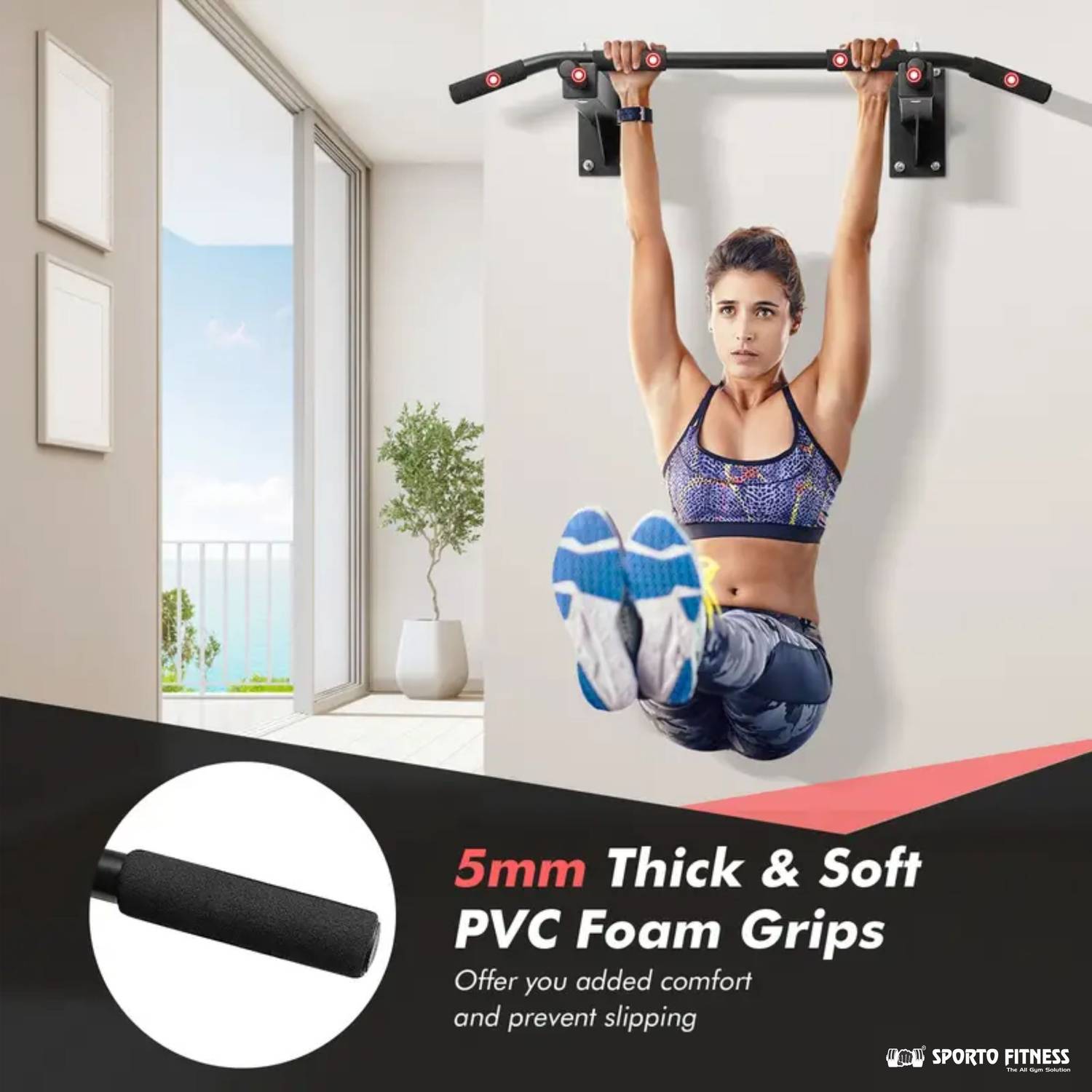 Sporto Fitness S-111 Wall Mounted Chin-Up Bar - Image 5