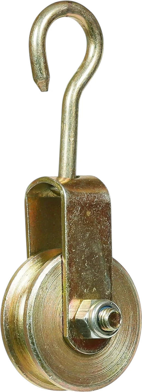 Image of zenithfitness Solid Metal Rolar Pulley with Hook for Lifting Rope, Gym, Pull up Bar, Gold Multi-training Bar