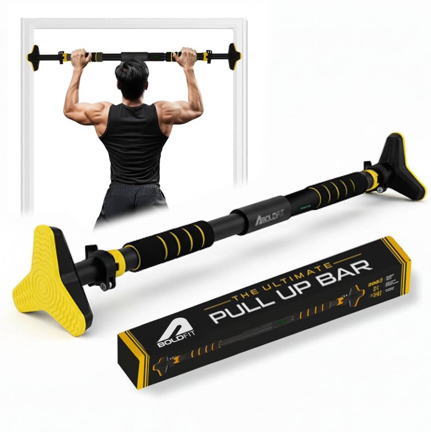 BOLDFIT Pull Up Bar For Home Wall Chin Up Bar For Home Workout Door Pullups Rod Stand Pull-up Bar