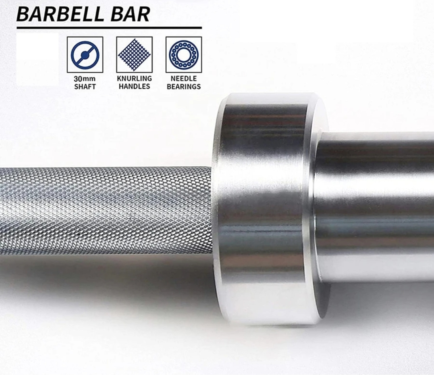 Image of GH SPORTS Olympic Barbell Rod (7Feet 20KG) Powerlifting With 2 Safety Barbell Clamps Weight Lifting Bar