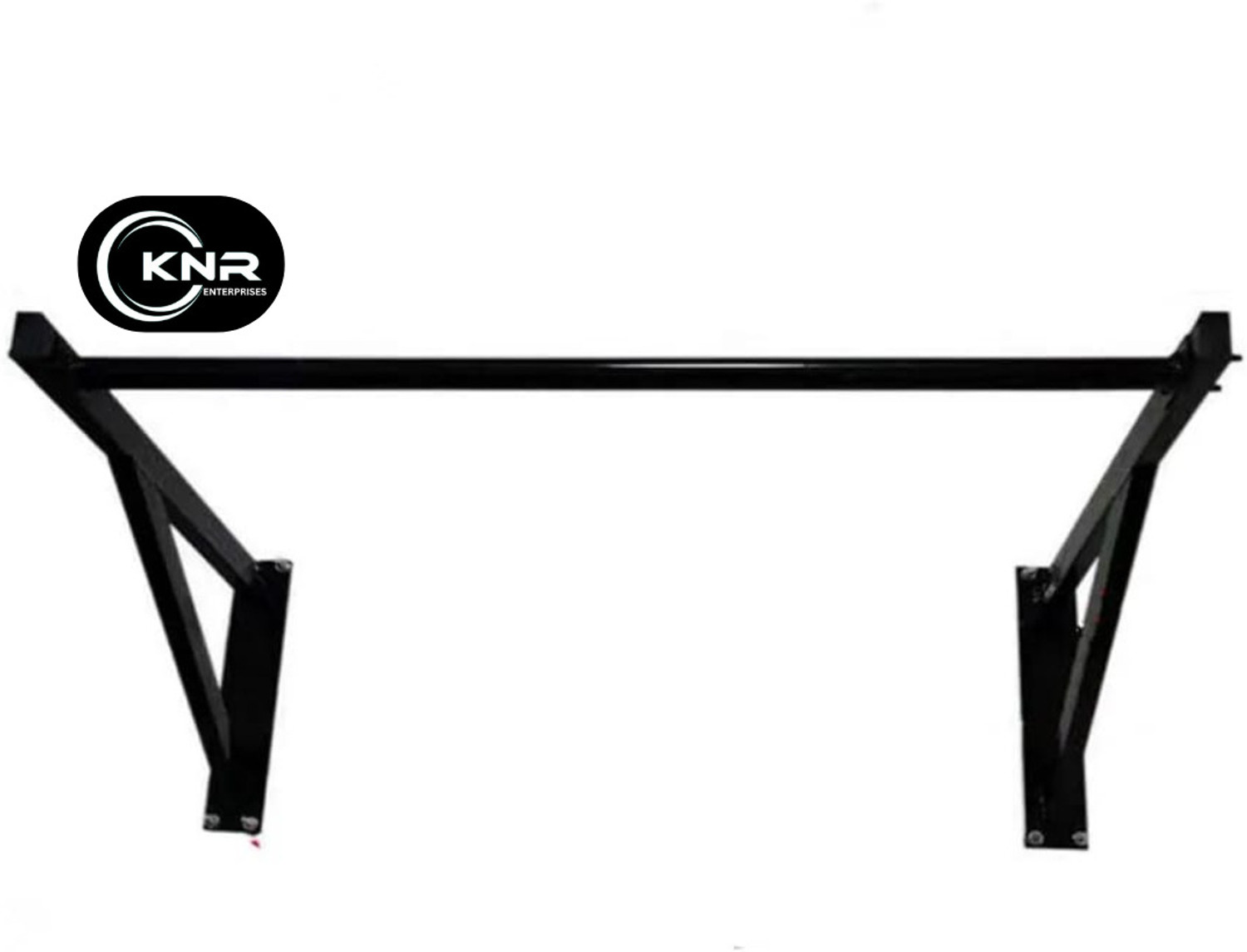 Image of KnR Enterprses Wall-Mounted Single bar full black Chin up bar Pull-up Bar