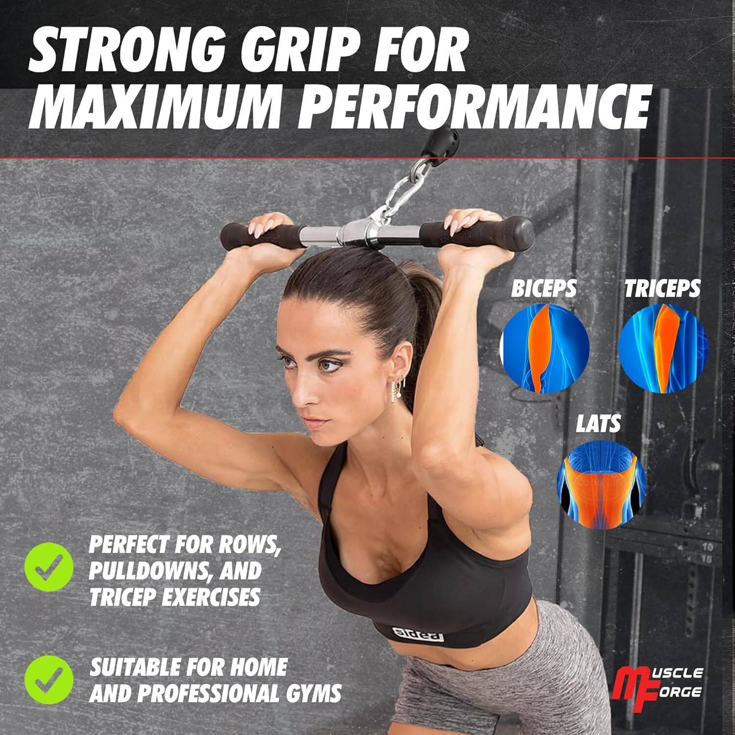ABSSports Curl Bar Zig Zag Handle / Triceps Straight Bar / Triceps