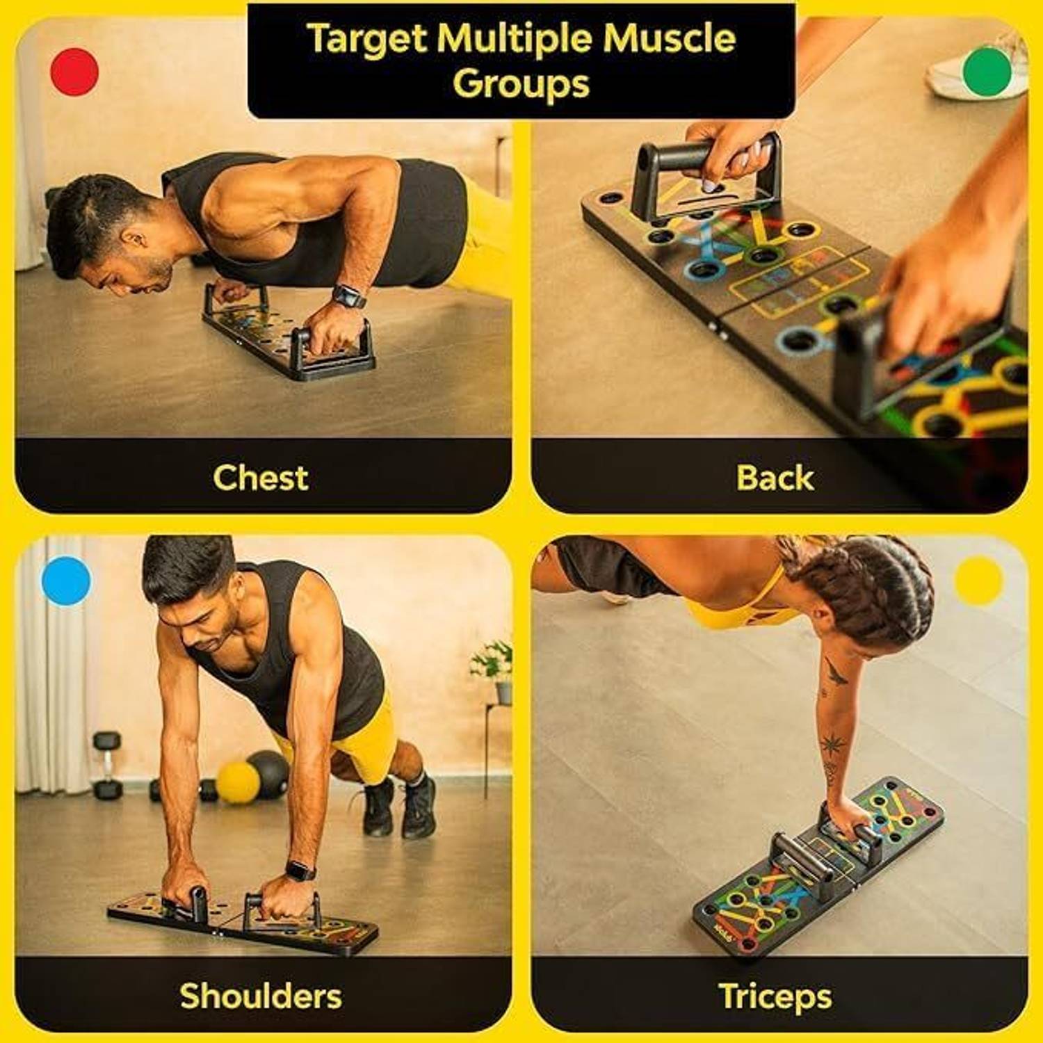 MANROM 15 In 1 Pushup Board with Hand Gripper - Image 3