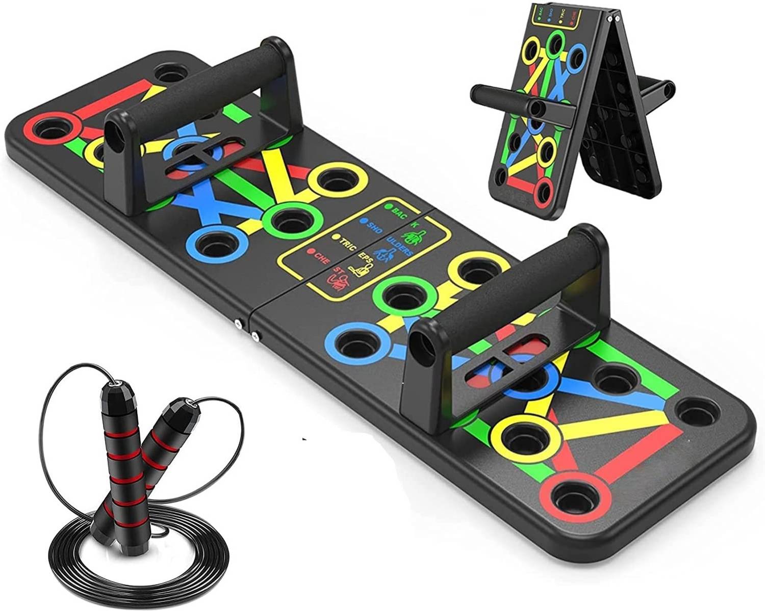 Quickfit 14-in-1 Push Up Board with Skipping Rope - Image 1