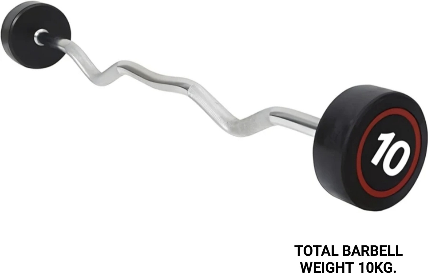Image of GH SPORTS Fixed Barbell EZ 10kg,30mmDiameter, Rubber Coated Steel Weight Lifting Bar Multi-training Bar