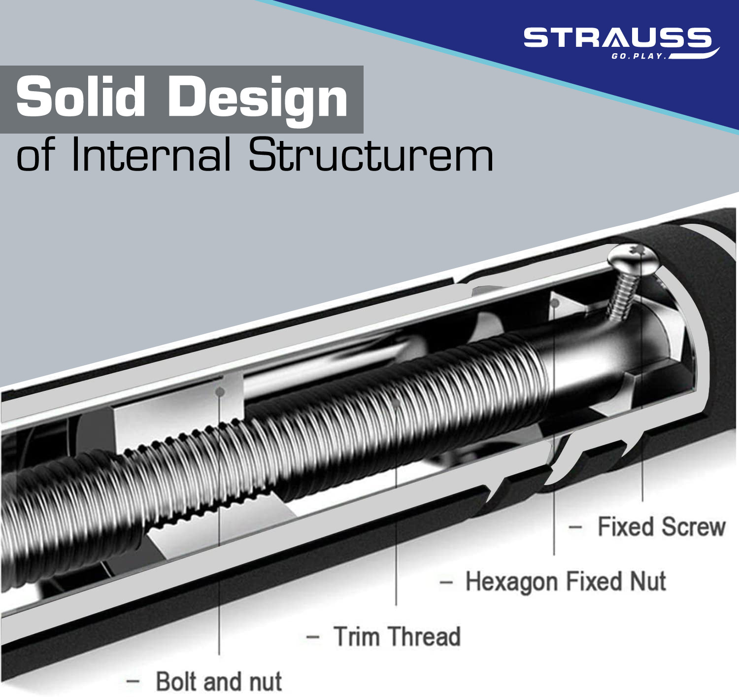 Image of Strauss Adjustable Door Chin Up Bar | Pullup Rod | Pull Up Bar | Gym Bar Pull-up Bar