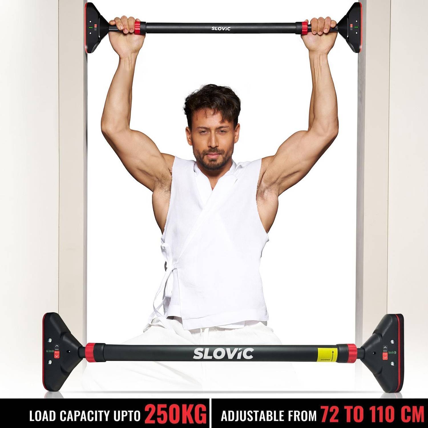 SLOVIC Pull-Up Bar for Home Workout | Non-Slip Carbon Steel Bar (Load Capacity: 200 Kg) Pull-up Bar