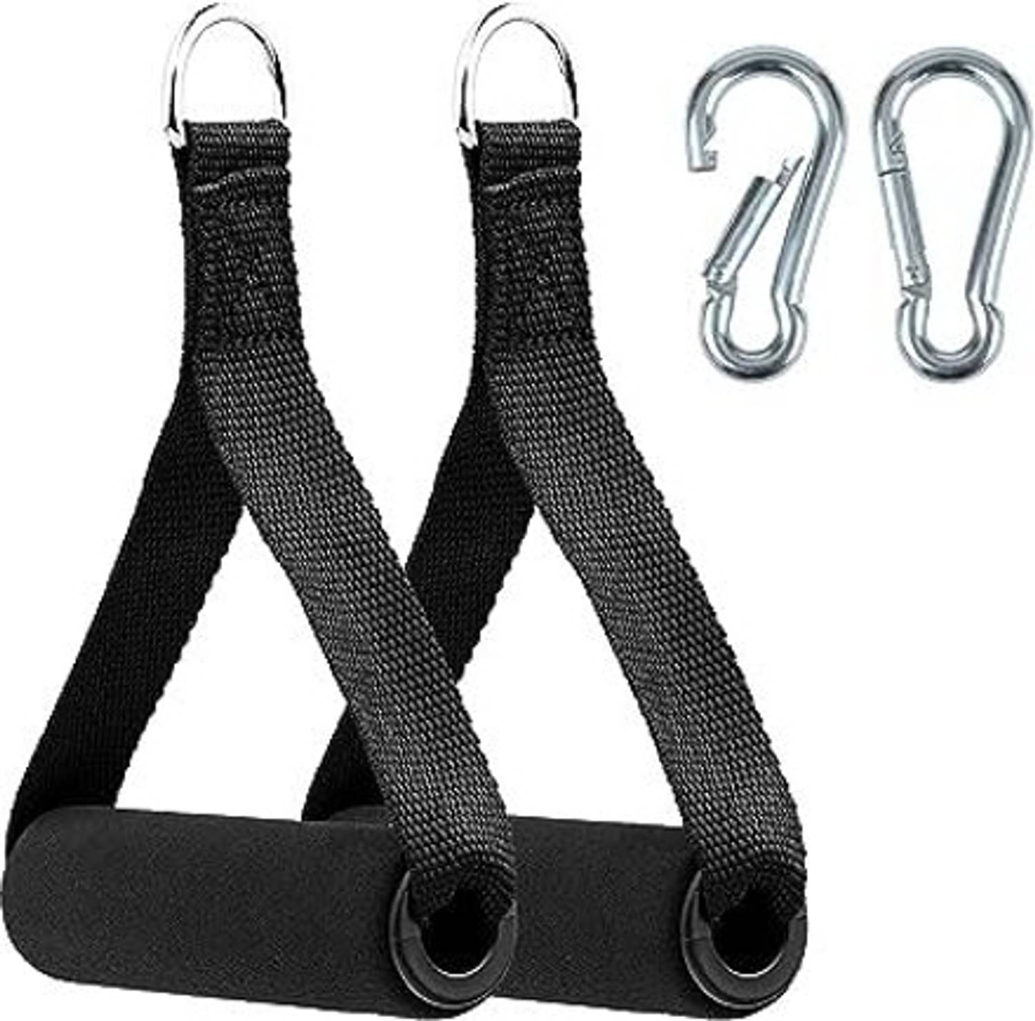 ABSSports Nylon Handle Cable Machine Attachment Resistance Band Handle With S Lock (2 Pcs) Multi-training Bar