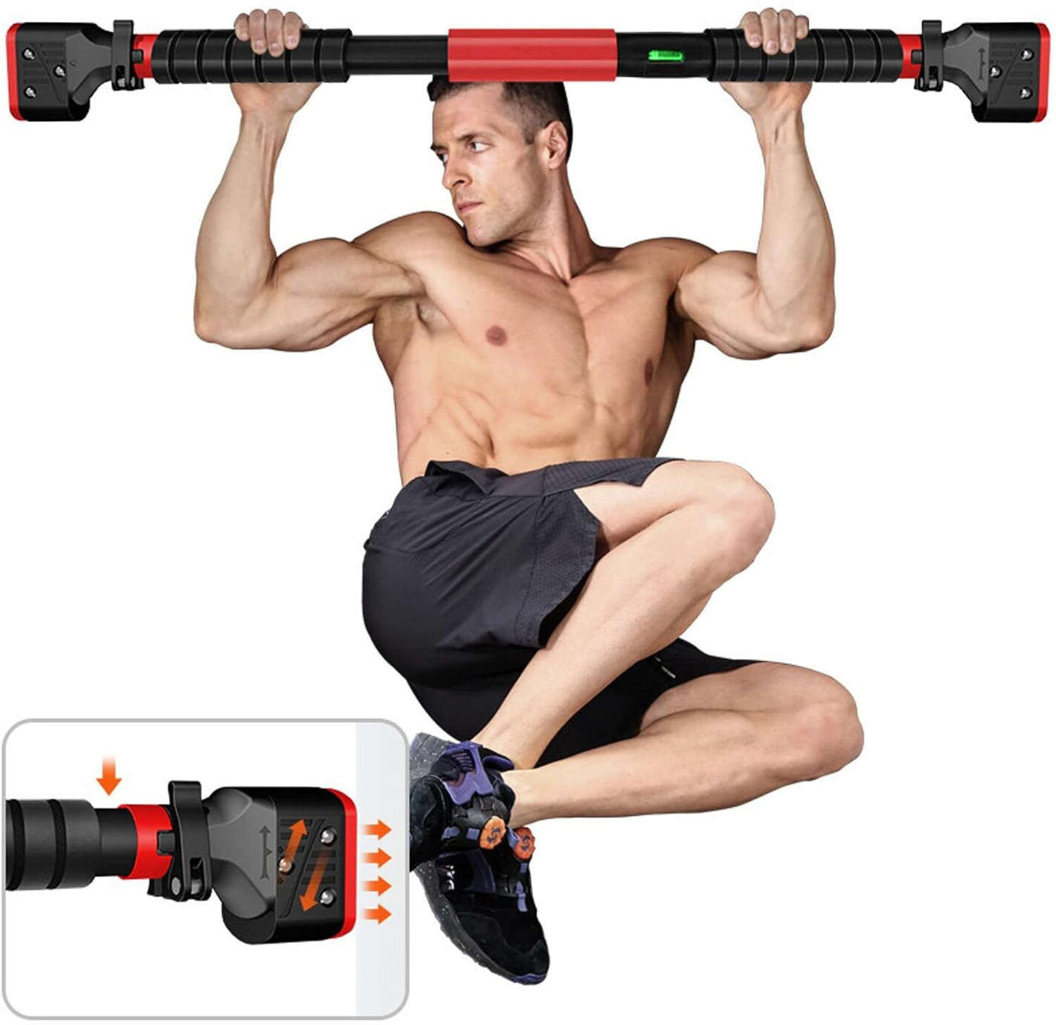 Image of DIRIZO Door Pull Up Bar for Home Workout 200 Kg Capacity pull up bar Grip 72-110 CM Pull-up Bar