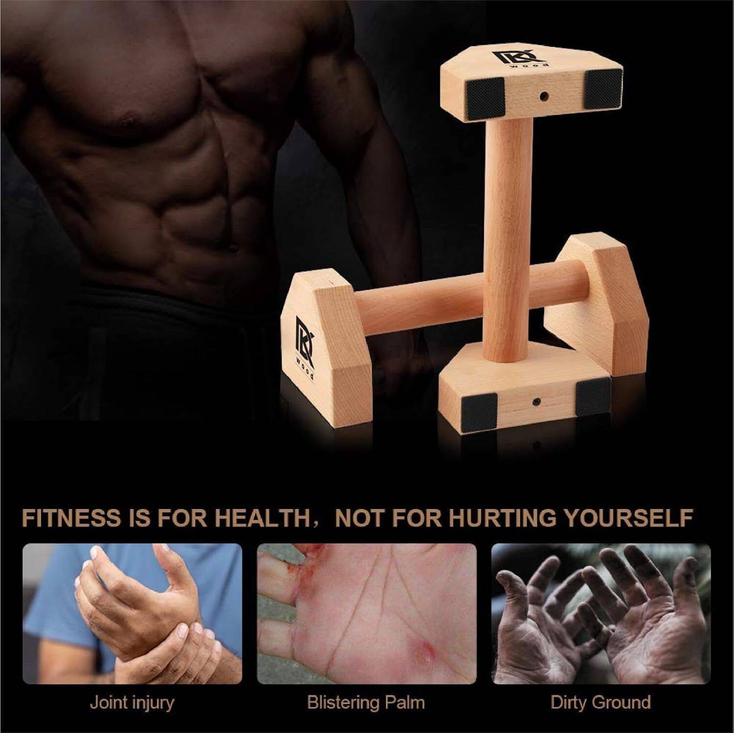 DKWOOD Push Up Stand Wooden with Non-Slip Base - Image 3