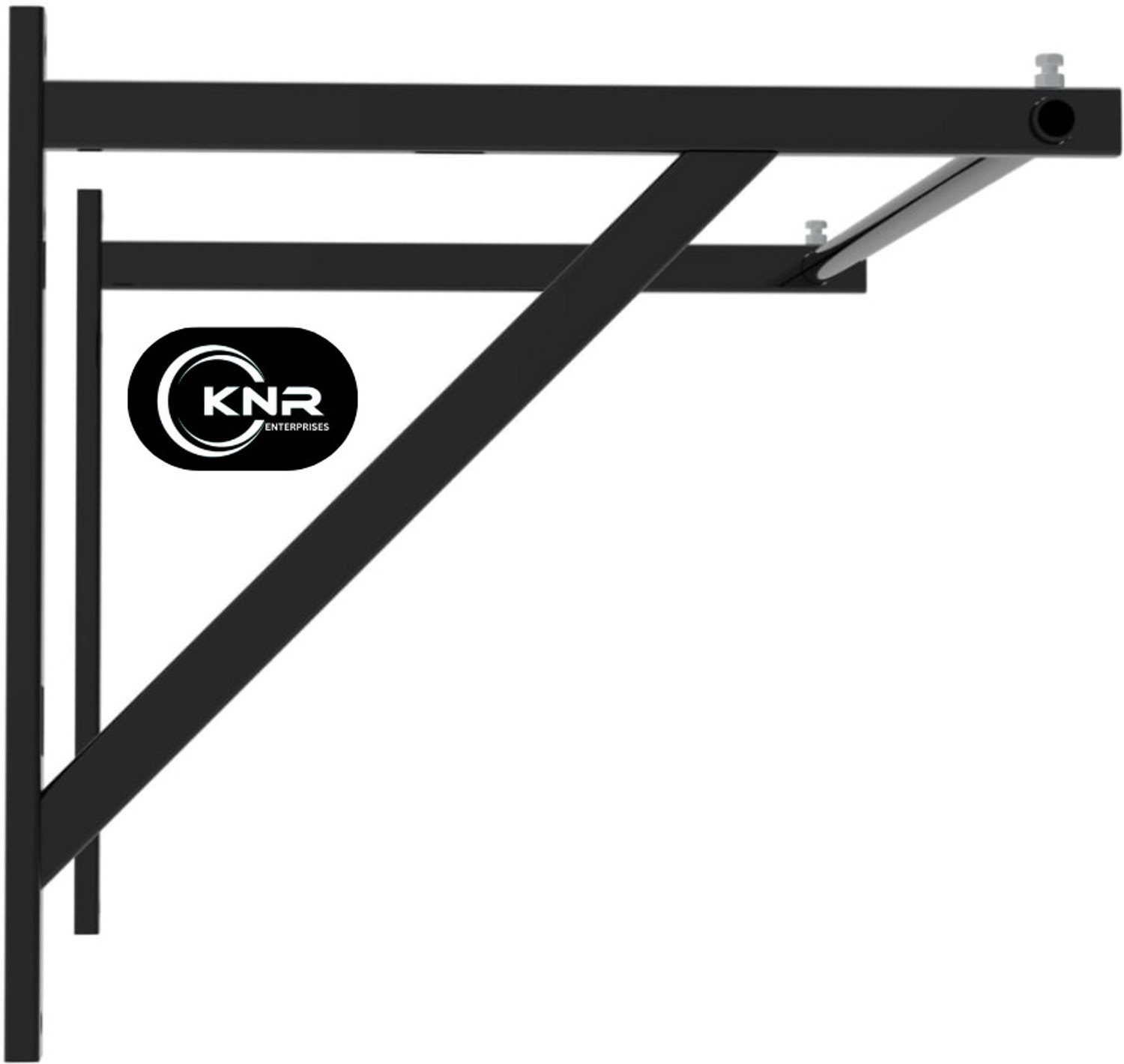 Image of KnR Enterprses Wall-Mounted Single bar full black Chin up bar Pull-up Bar
