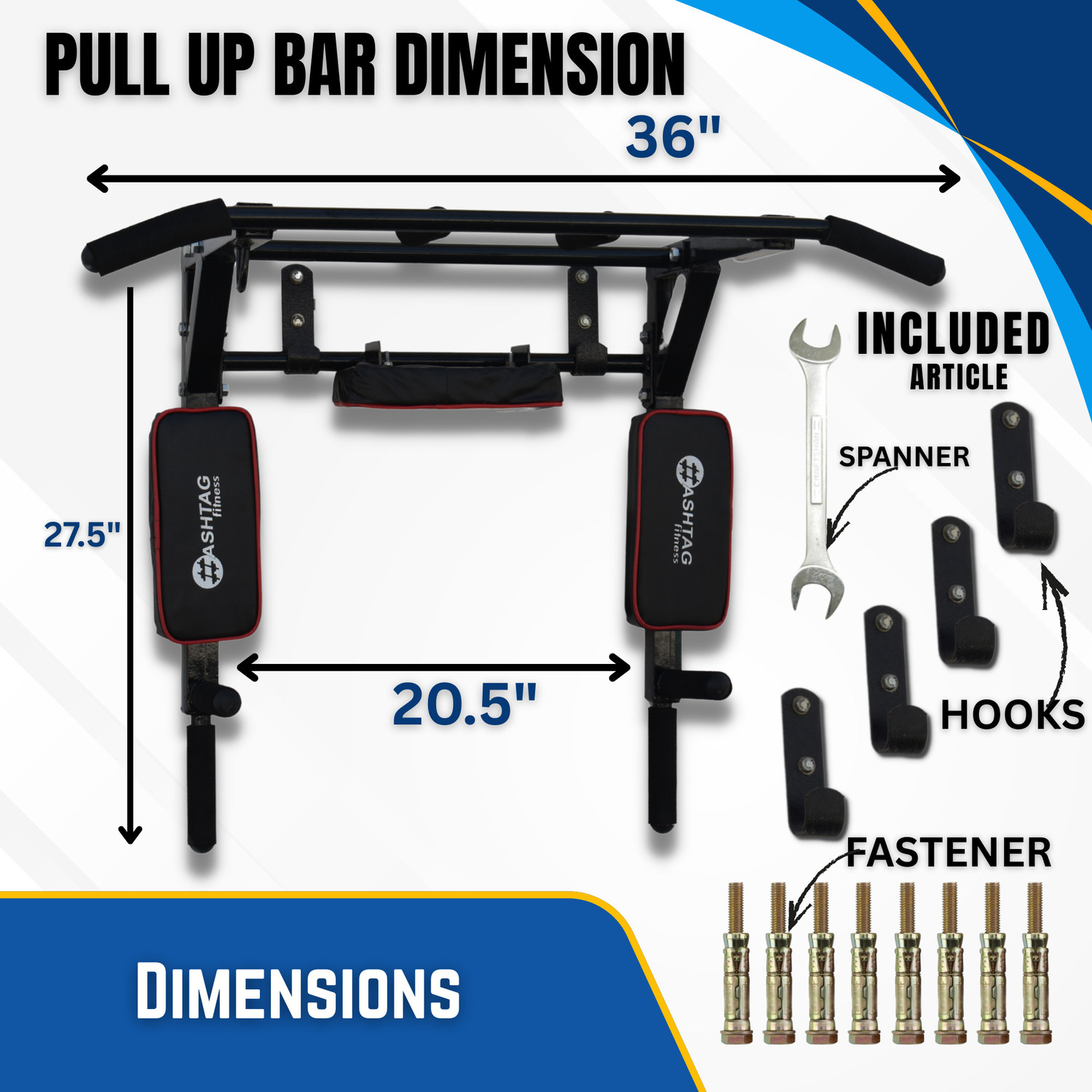 Image of HASHTAG FITNESS home gym equipments, height increasing equipments for men,kids and women Pull-up Bar