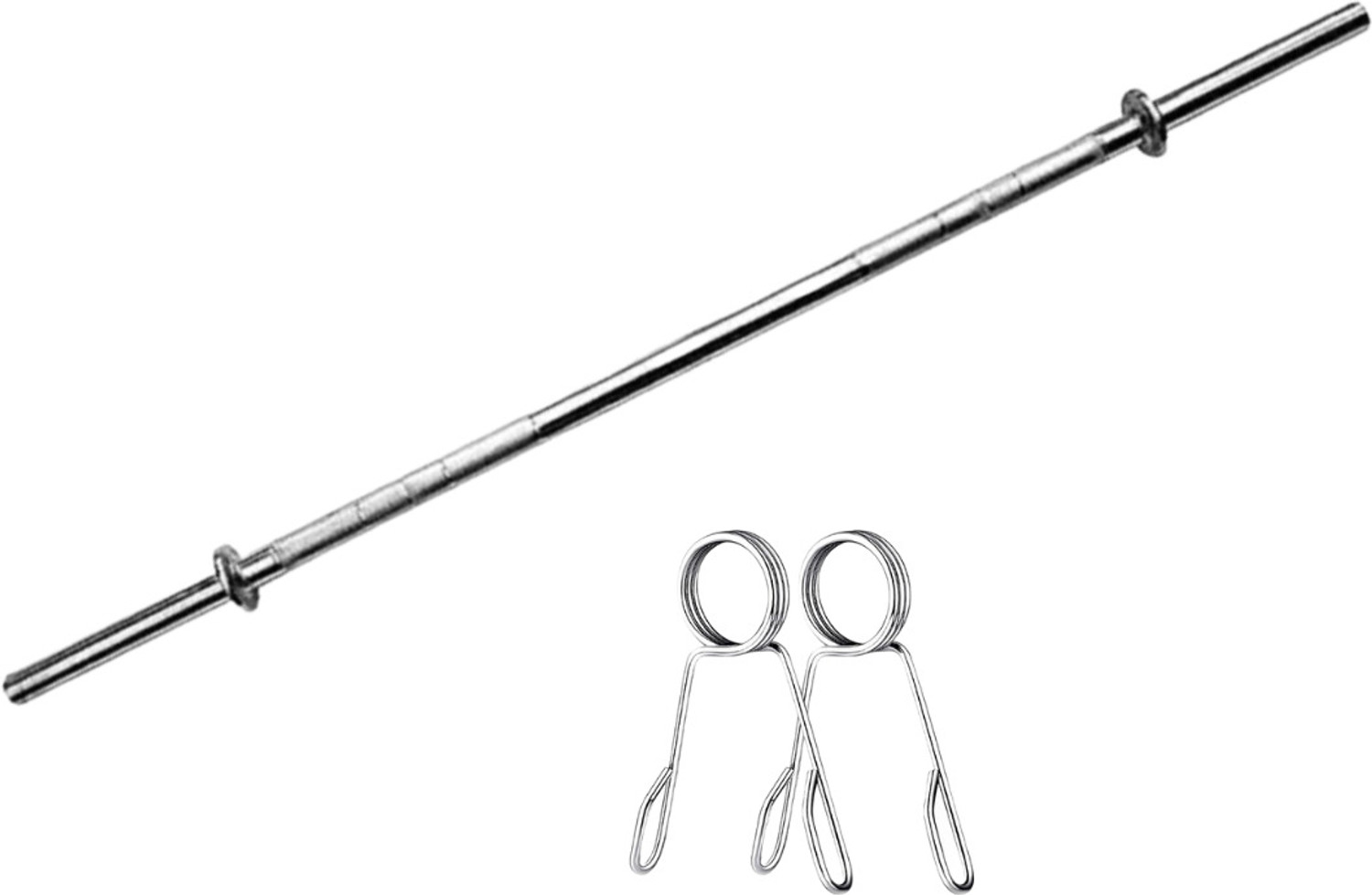 Image of FIRE FITNESS 5ft Chromed Weight Lifting Rod with 2 Locks For Exercise Weight Lifting Bar