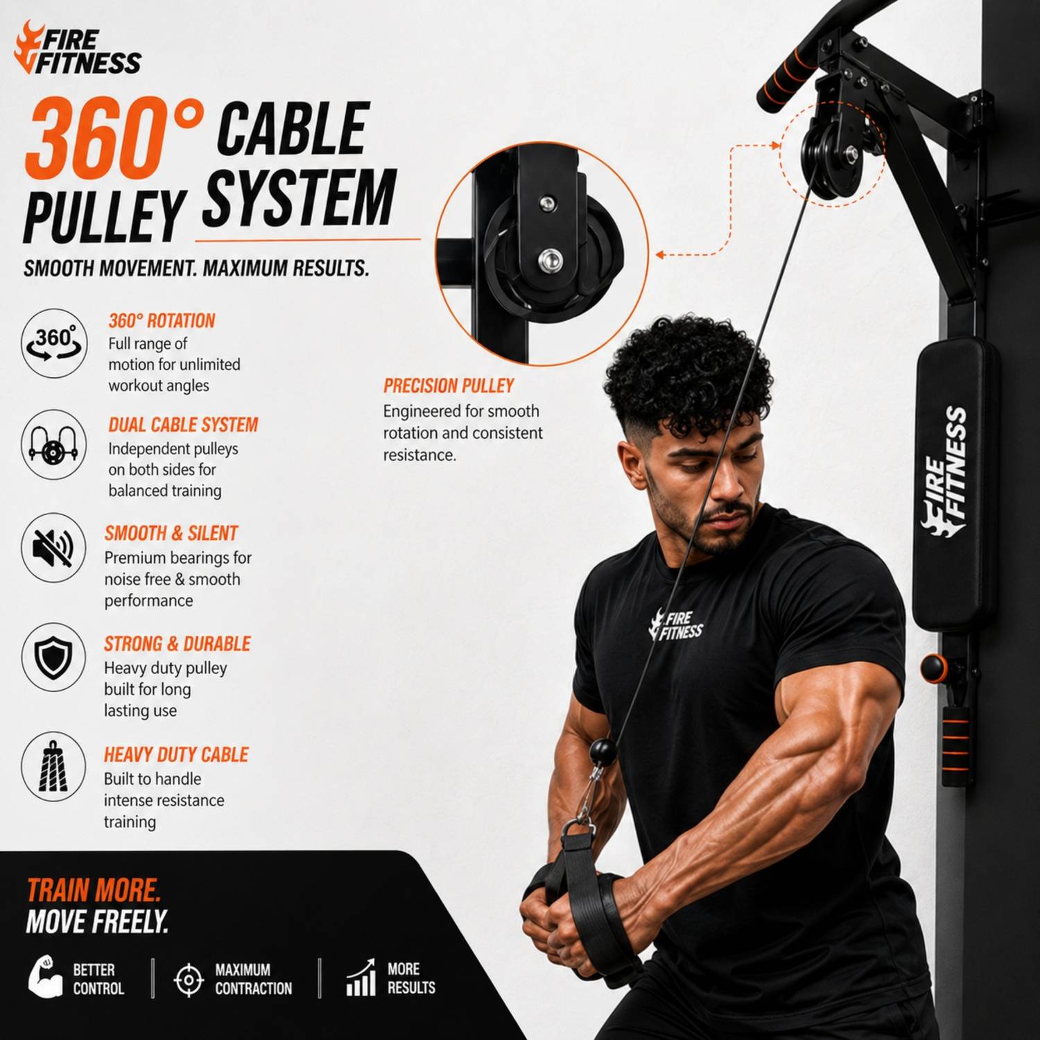FIRE 7 in 1 Pull Up Bar with Cable Pulley - Image 4