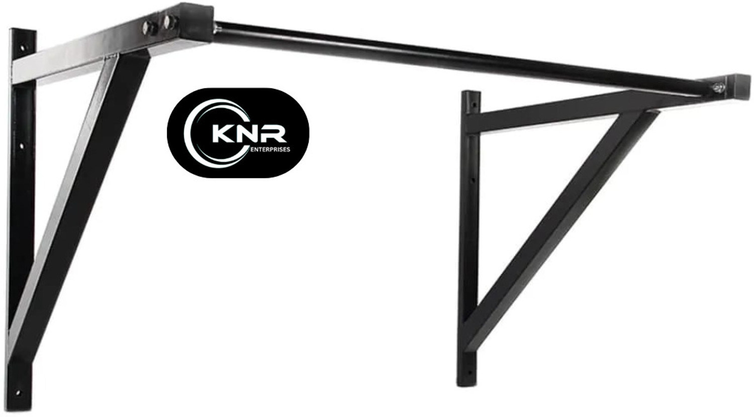 Image of KnR Enterprses Wall-Mounted Single bar full black Chin up bar Pull-up Bar