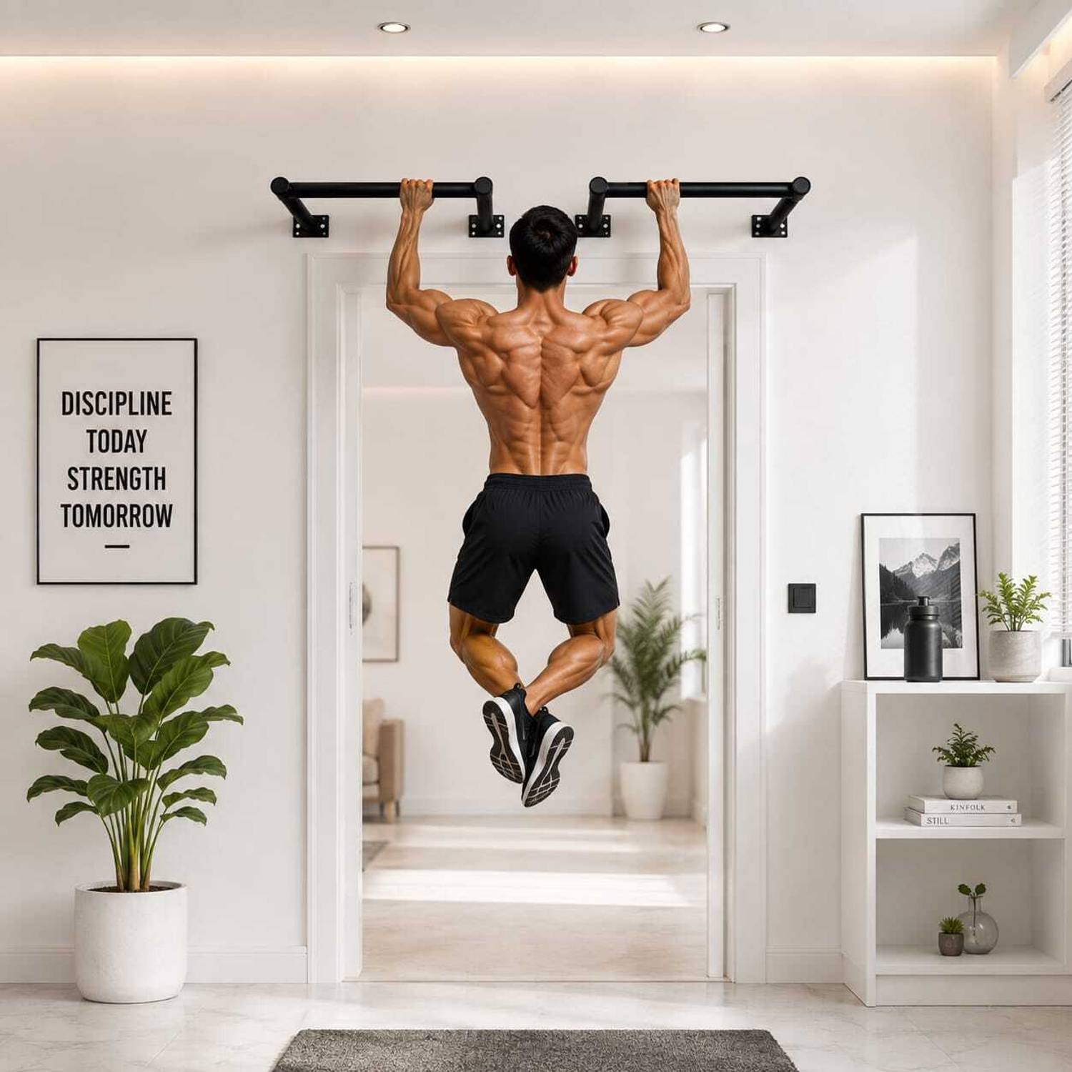 Home jone Heavy Duty Wall Mounted Pull Up Bar - Image 1