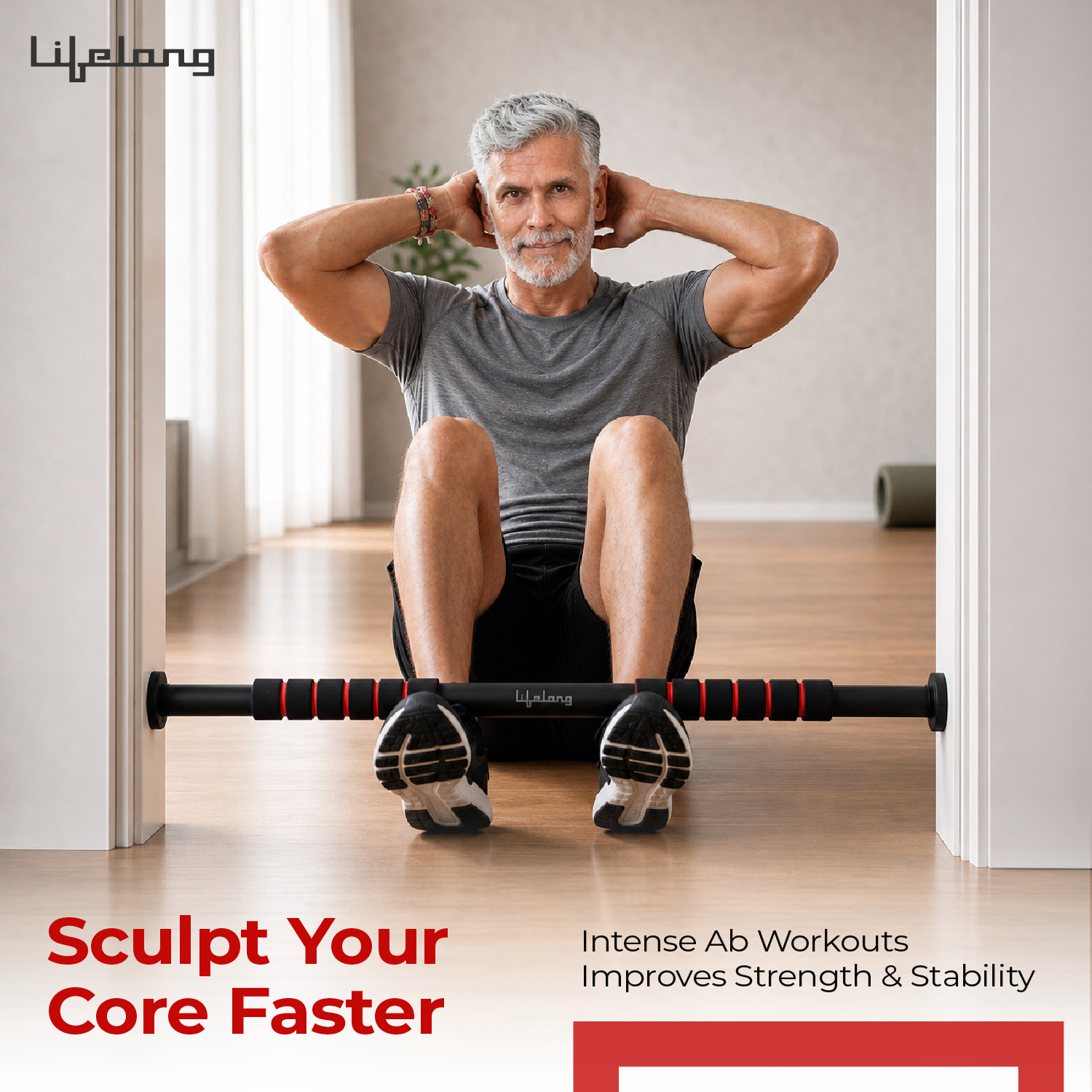 Image of Lifelong Adjustable Pull-Up Bar For Home Gym | Best For Kids, Men & Women | Non-Slip Pull-up Bar