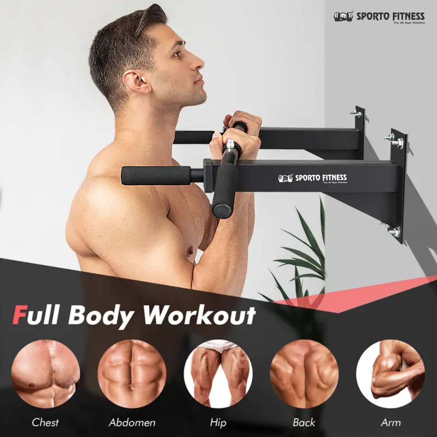 Sporto Fitness S-111 Wall Mounted Chin-Up Bar - Image 3