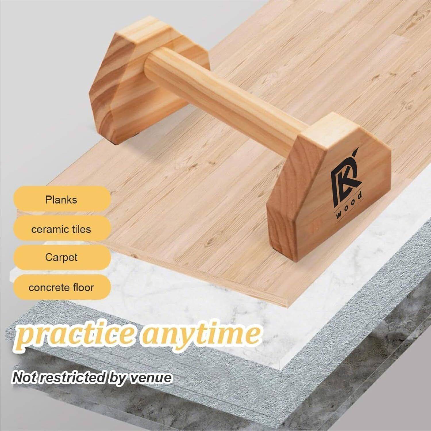 DKWOOD Push Up Stand Wooden with Non-Slip Base - Image 5