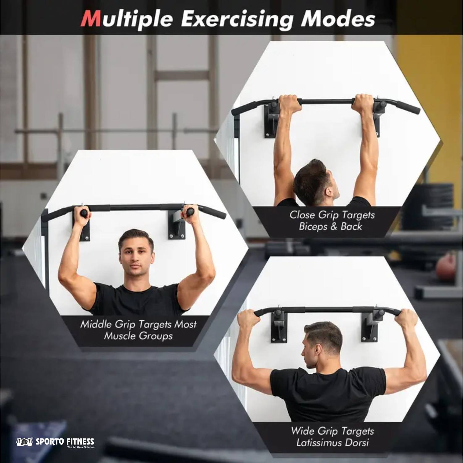 Sporto Fitness S-111 Wall Mounted Chin-Up Bar - Image 2