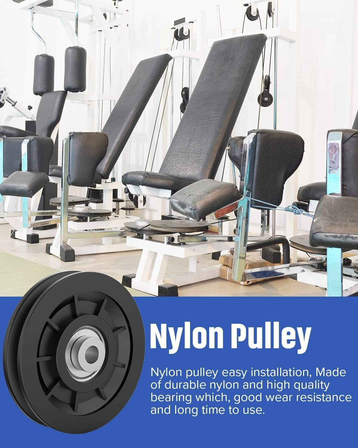 Image of HOUSE OF COMMON Universal Nylon Bearing Pulley Wheel Replace for Gym Equipment Part Merchine Multi-training Bar