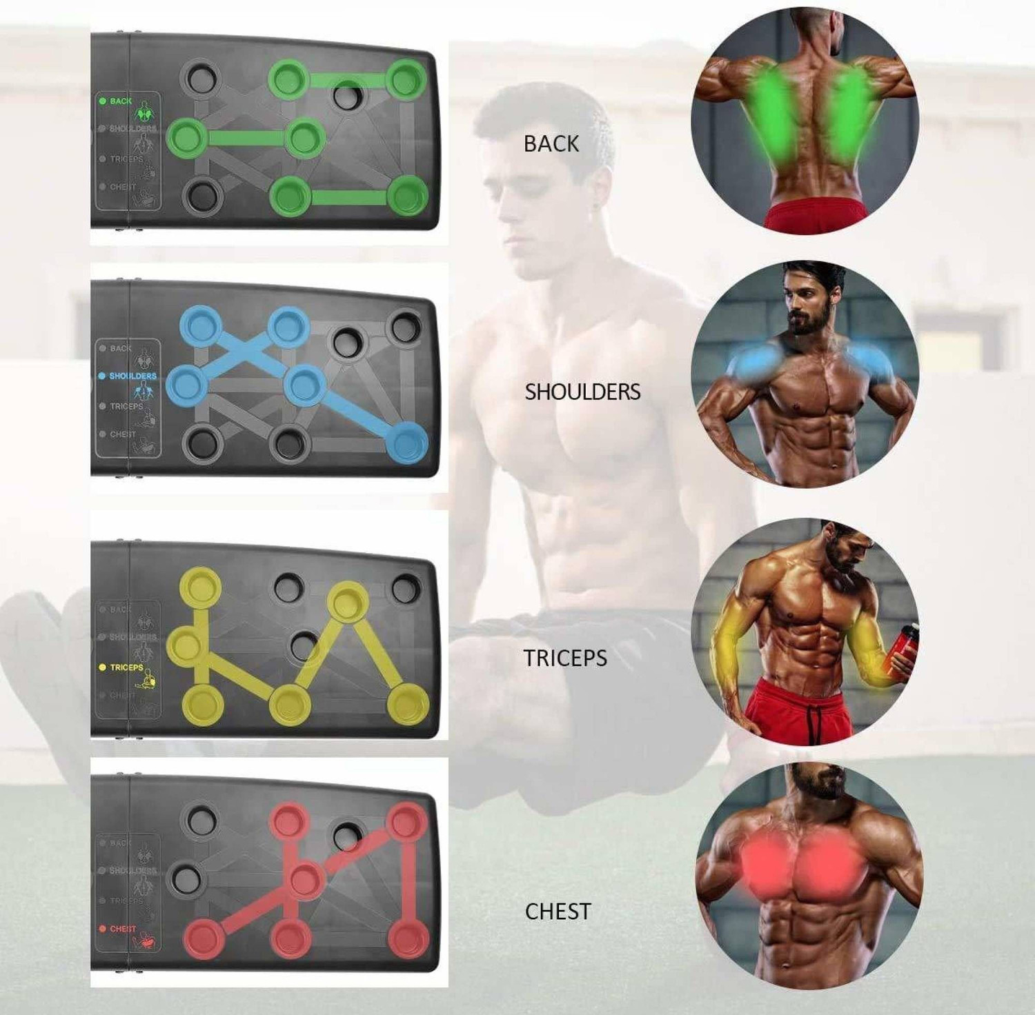 Image of SHAGGY Push Up Board for Men Women Body Building Fitness Training Gym Workout Exercise Push-up Bar