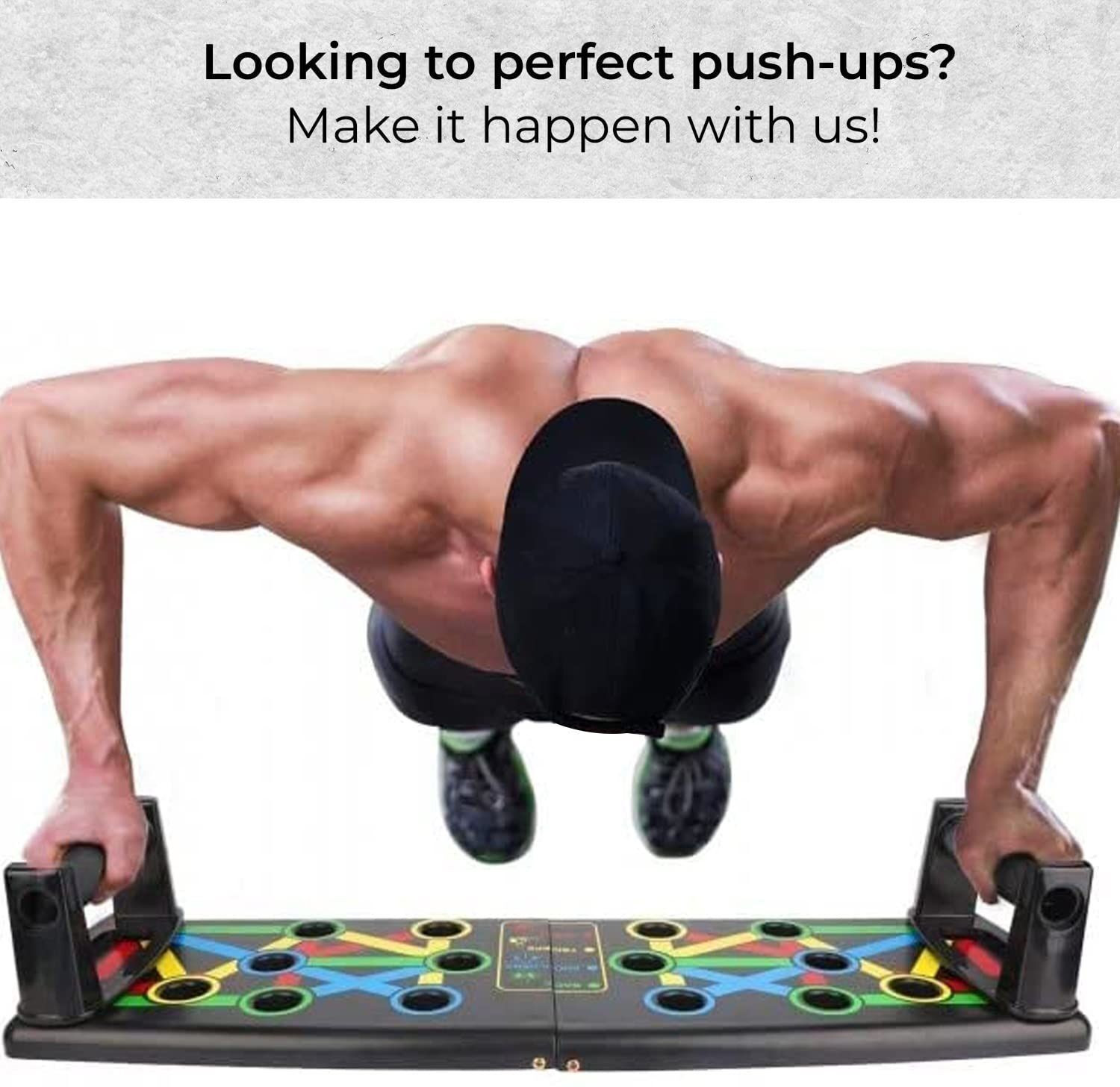 Image of FloatFit Push Up Board System, 15 in 1 Body Building Exercise Push-up Bar
