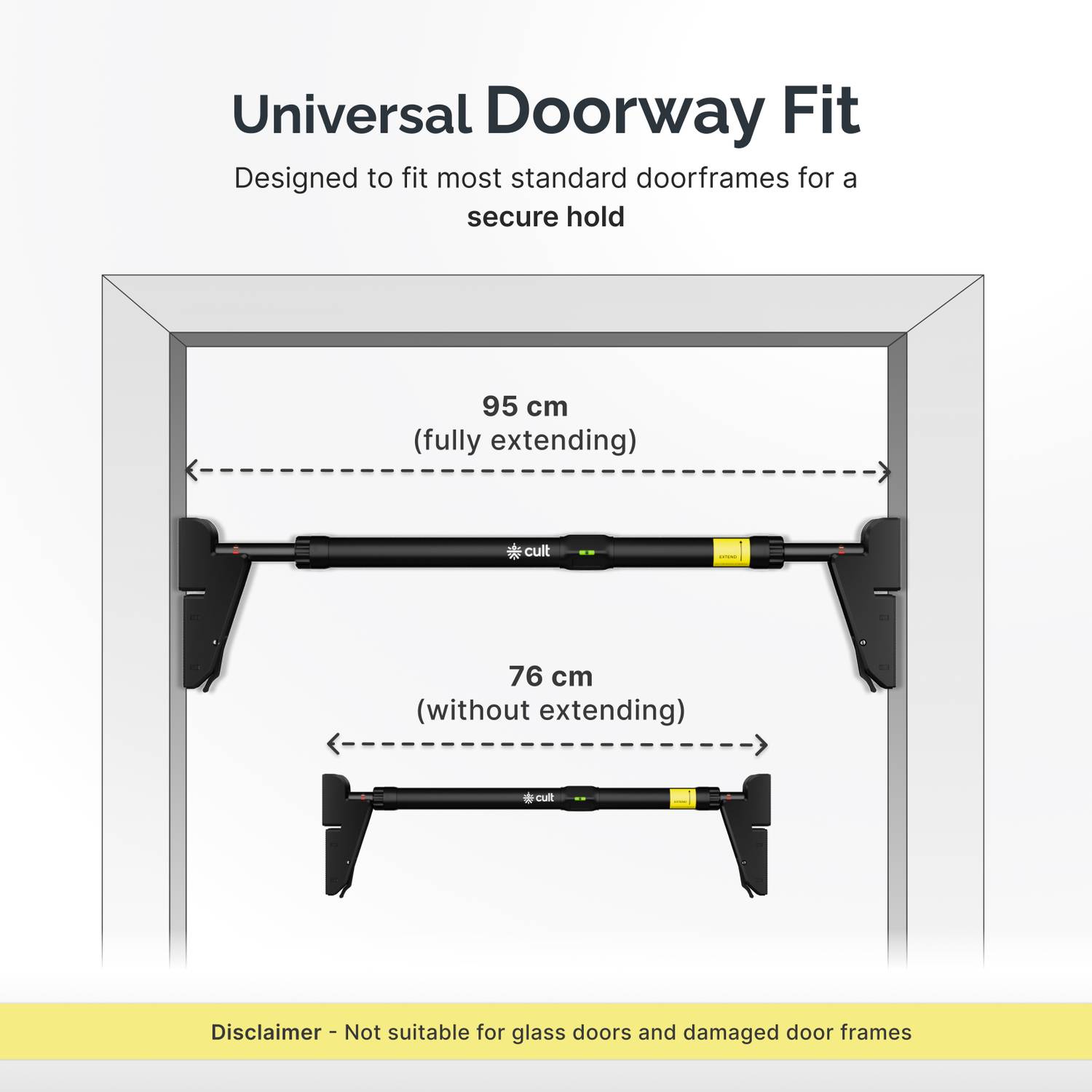 Cult Adjustable Pull Up Bar 76-110cm - Image 5