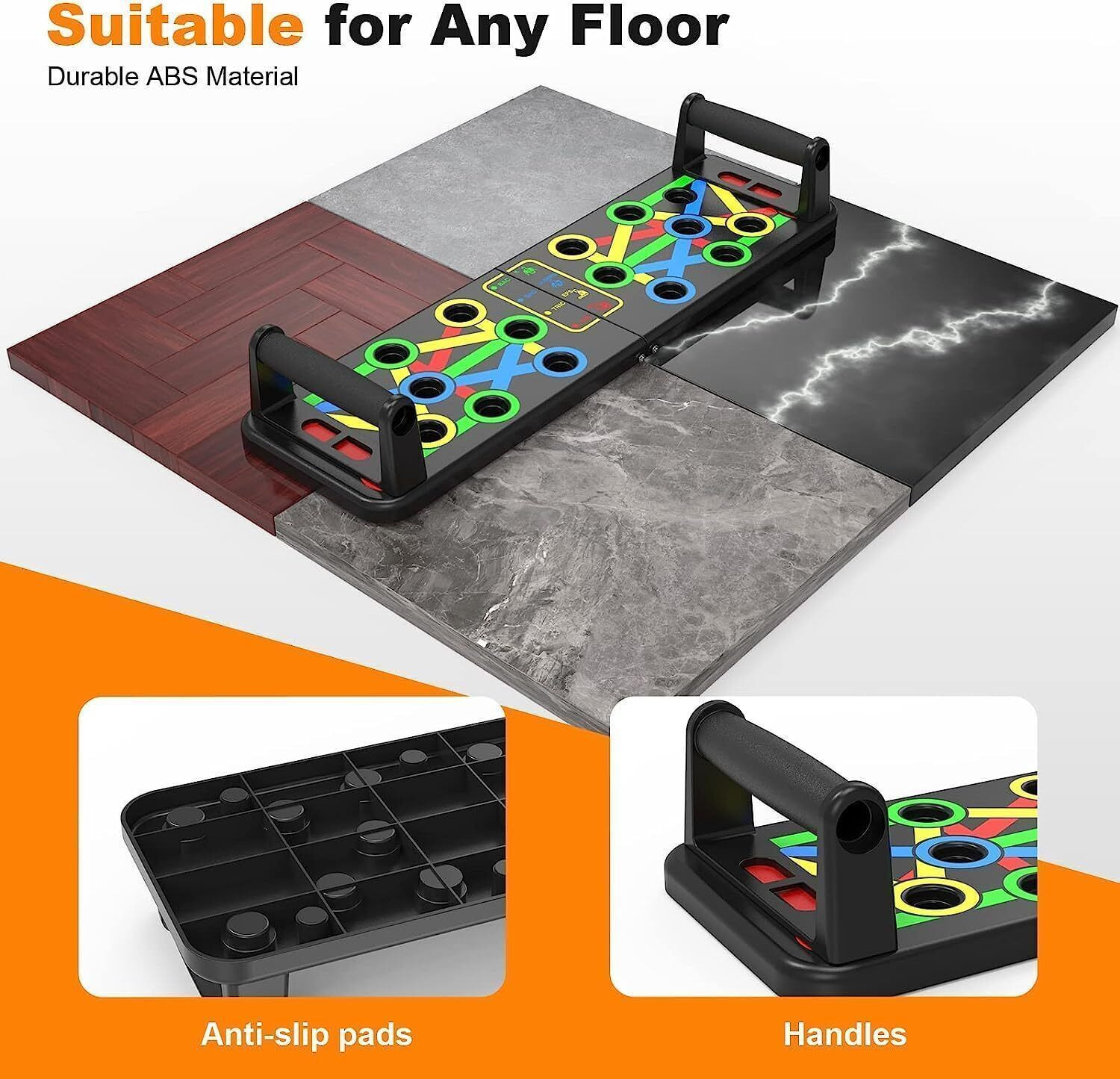 Image of Fit Carve Pushup Board, 15 in 1 Push Up Stand, Multi-Function Flex Board for Chest Multi-training Bar