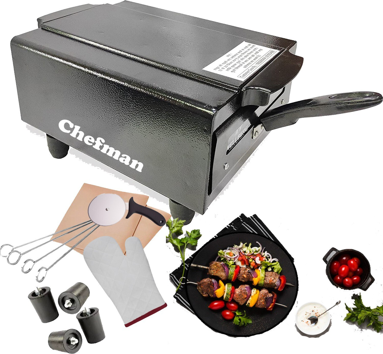 Image of Chefman High-Quality 14-Inch Pizza Maker Oven for Classic Oil-Free Cooking Electric Tandoor
