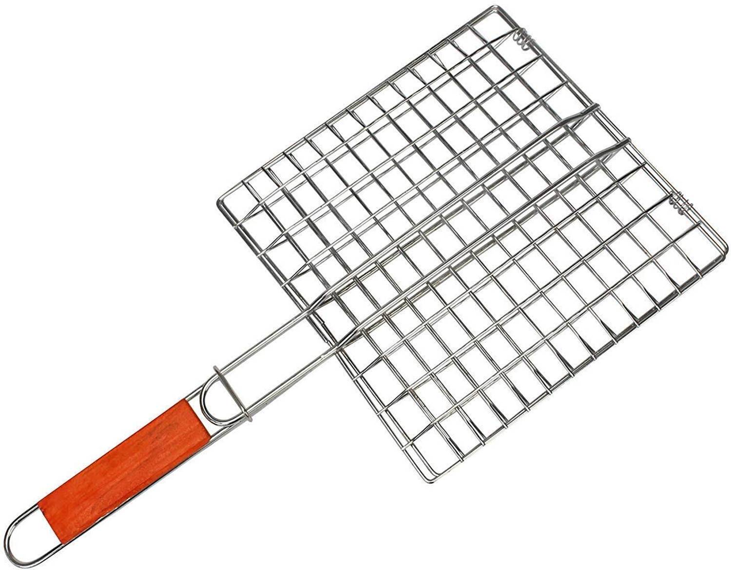 AIGOSTAR Stainless Steel Foldable Barbecue Grill Non Stick Iron Grill And Kitchen Barbecue Net with 0 Skewer Charcoal Grill