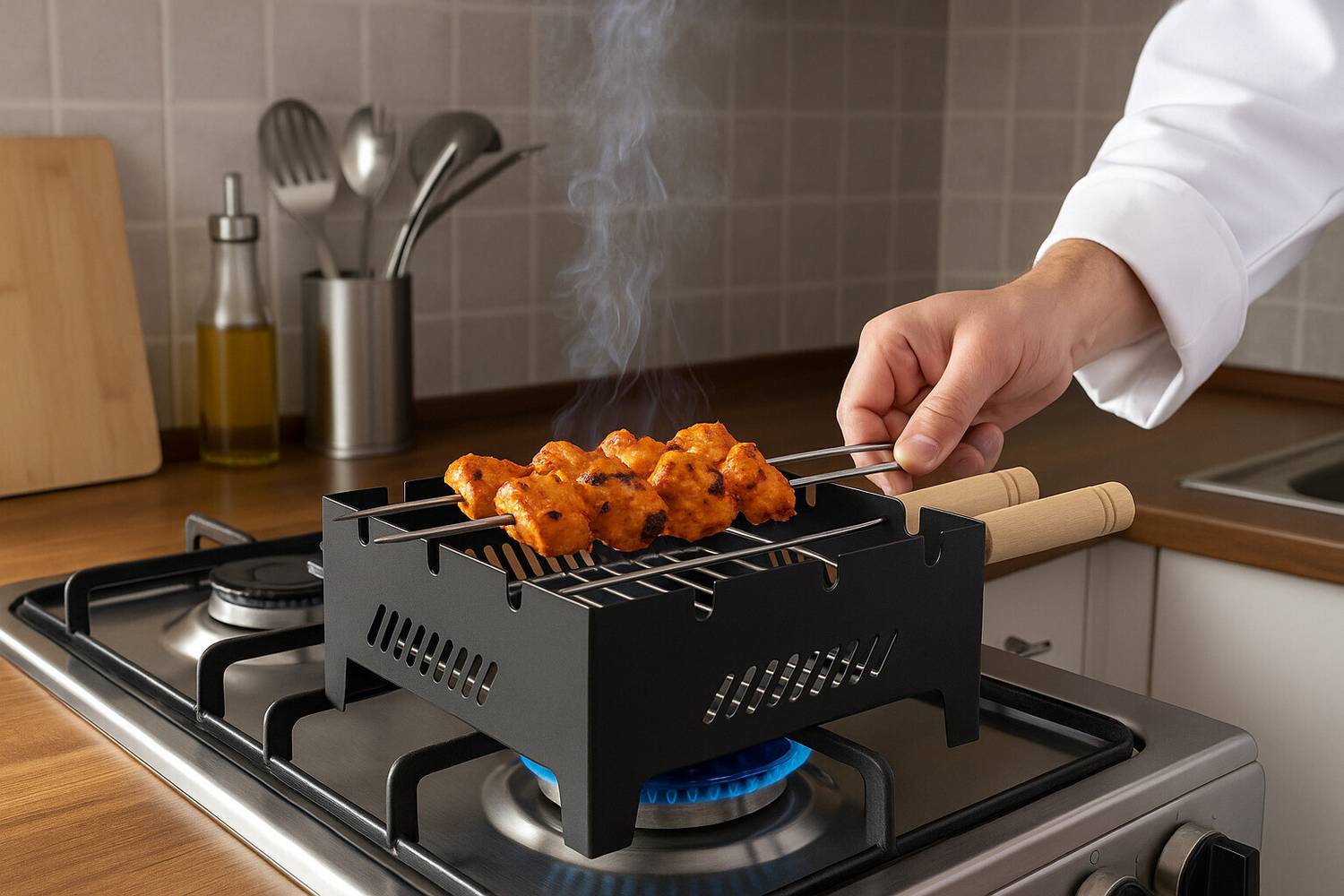 Chefman 2-in-1 Barbeque Grill for Gas Stove & Charcoal | Portable