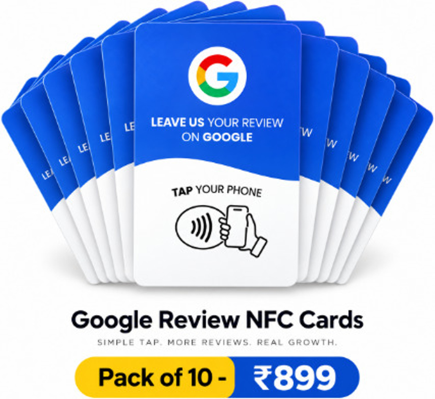 Image of foxgent NFC Google Review Card - Pack of 10 Bi-Directional Barcode Scanner