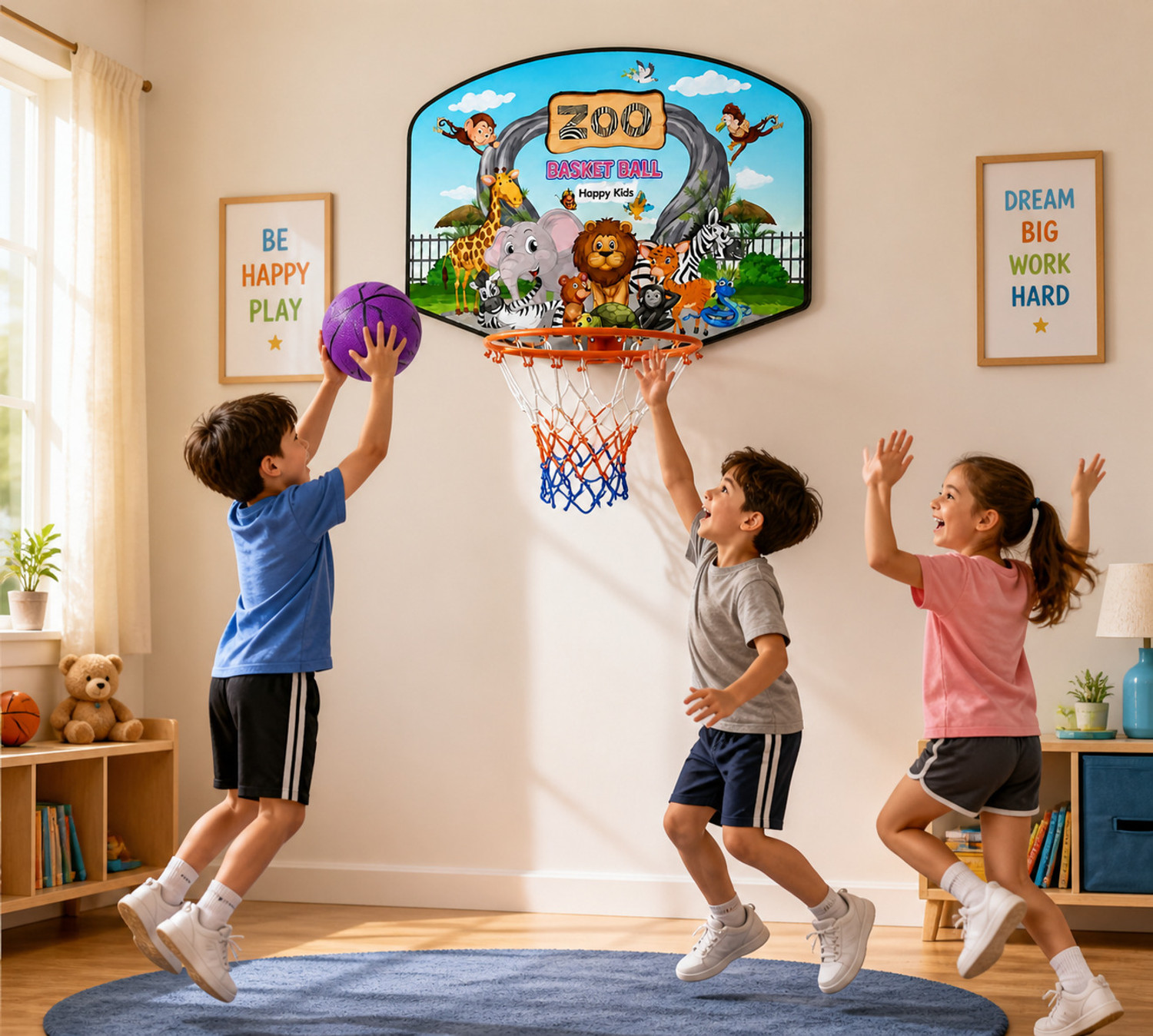 Image of PrimeGames Basketball hoop for kids Indoor basketball set Wall hanging basketball net Kids Basketball Ring