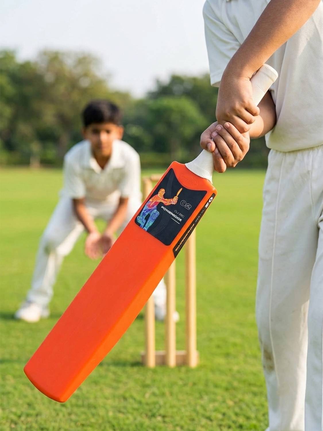 333MART Pro Poweredge Big Cricket Turf Bat 27.8 inch for Kids Above 5 Year (Orange) PVC/Plastic Cricket  Bat For 8 Yrs