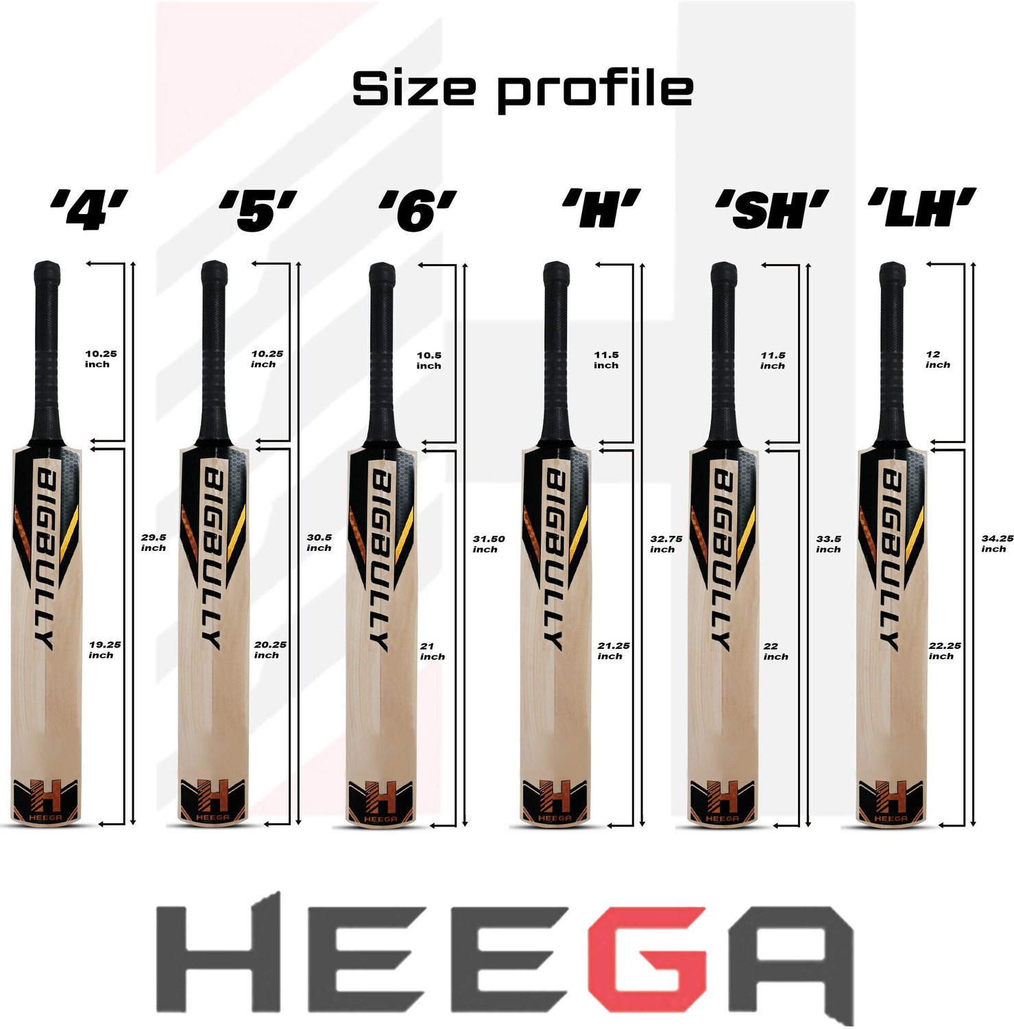 Image of Heega Big Sweet Bahubali ( SH ) Kashmir Willow Cricket Bat For 15+ Yrs