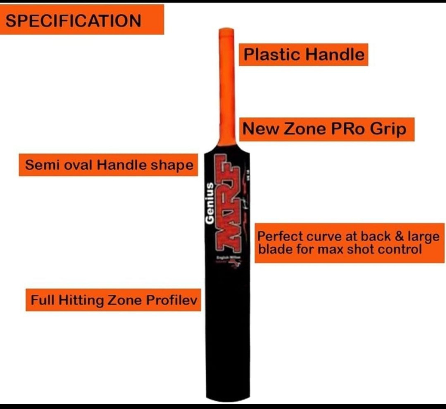Image of SRH TRADER 2 PVC /Plastic Cricket Bat For 15+ Yrs