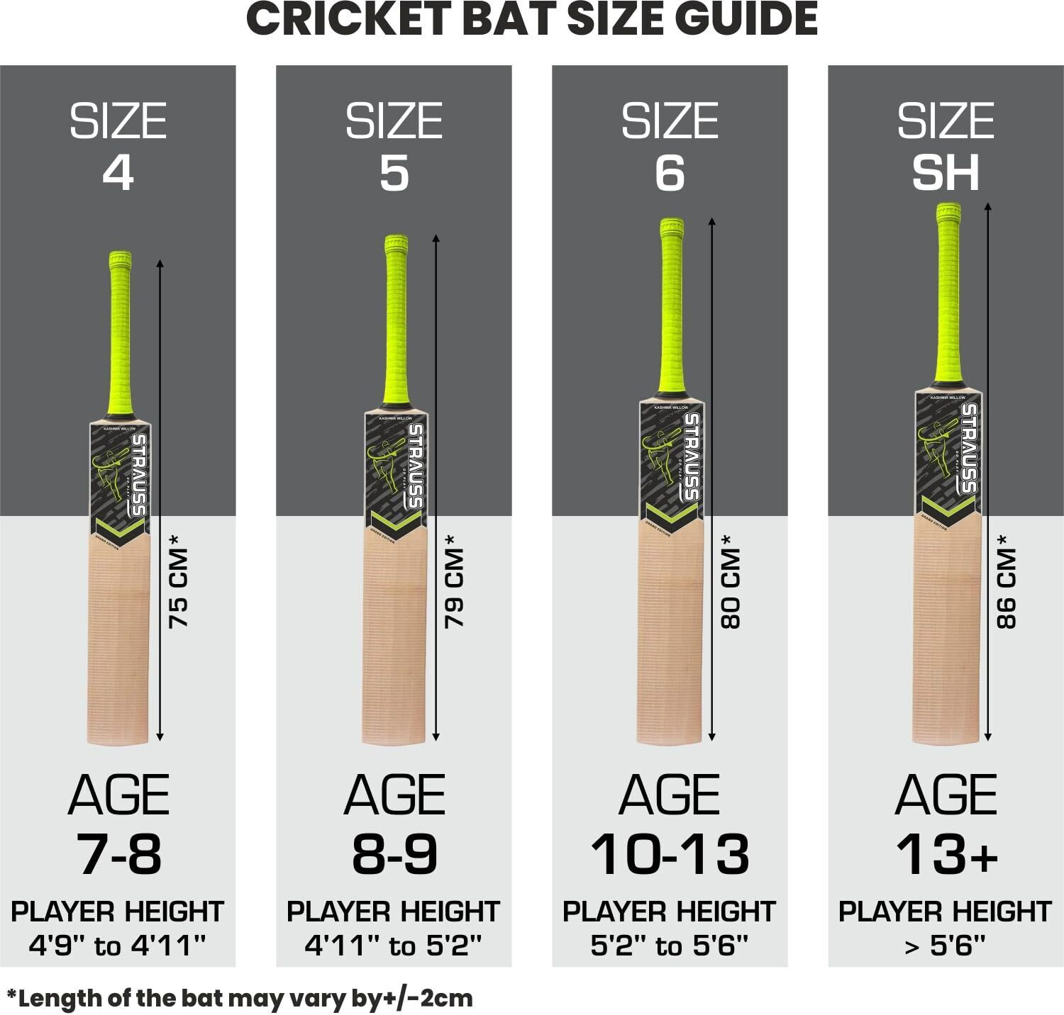 Image of Strauss Slogger | Suitable Only for Tennis Ball | Size: 6 | Kashmir Willow Cricket Bat For 12 - 14 Yrs