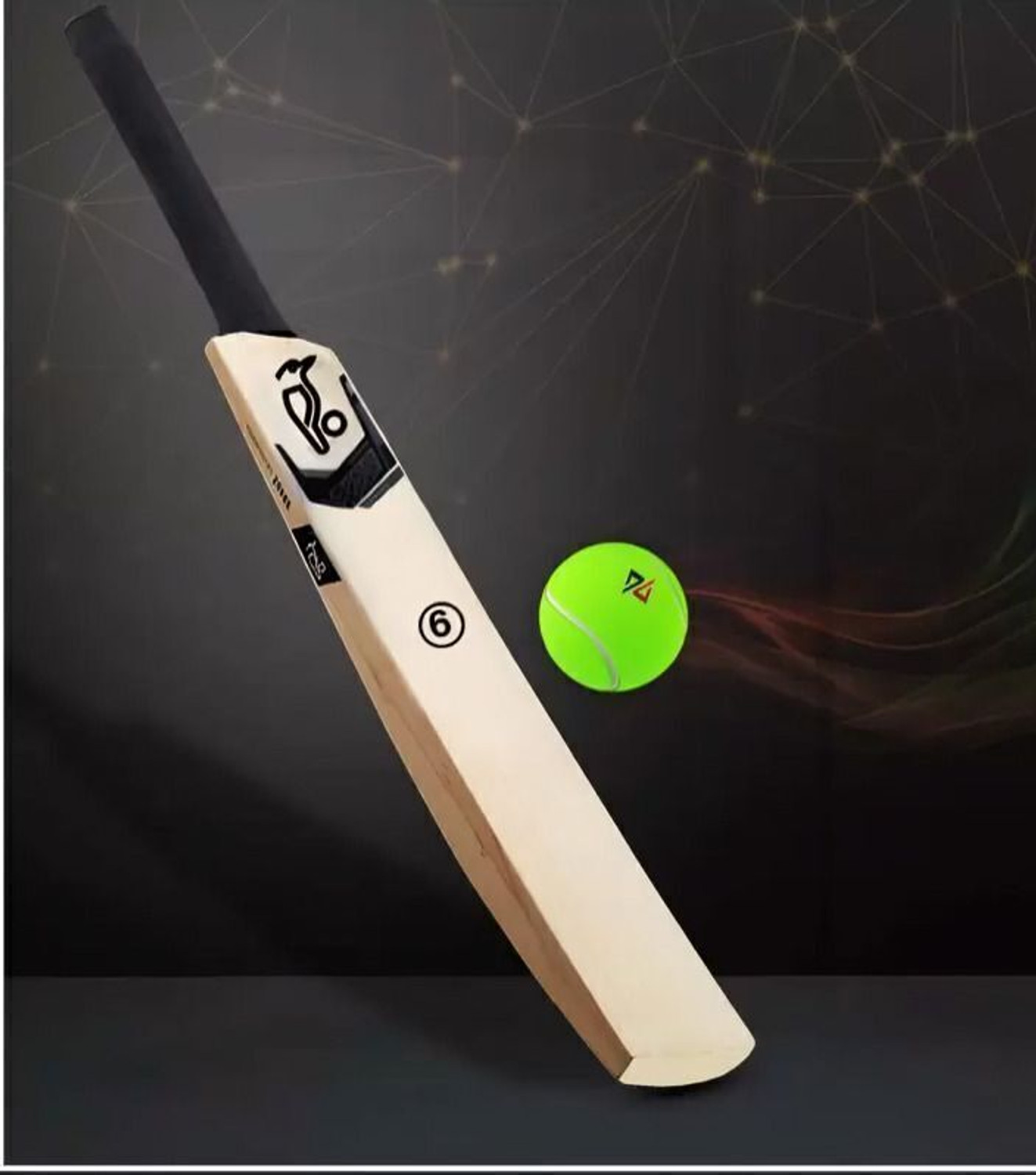 Image of R V Sports Kookaburra Black Edition | Tennis Ball Cricket Bat | Size 6 Poplar Willow Cricket Bat For 9 - 11 Yrs