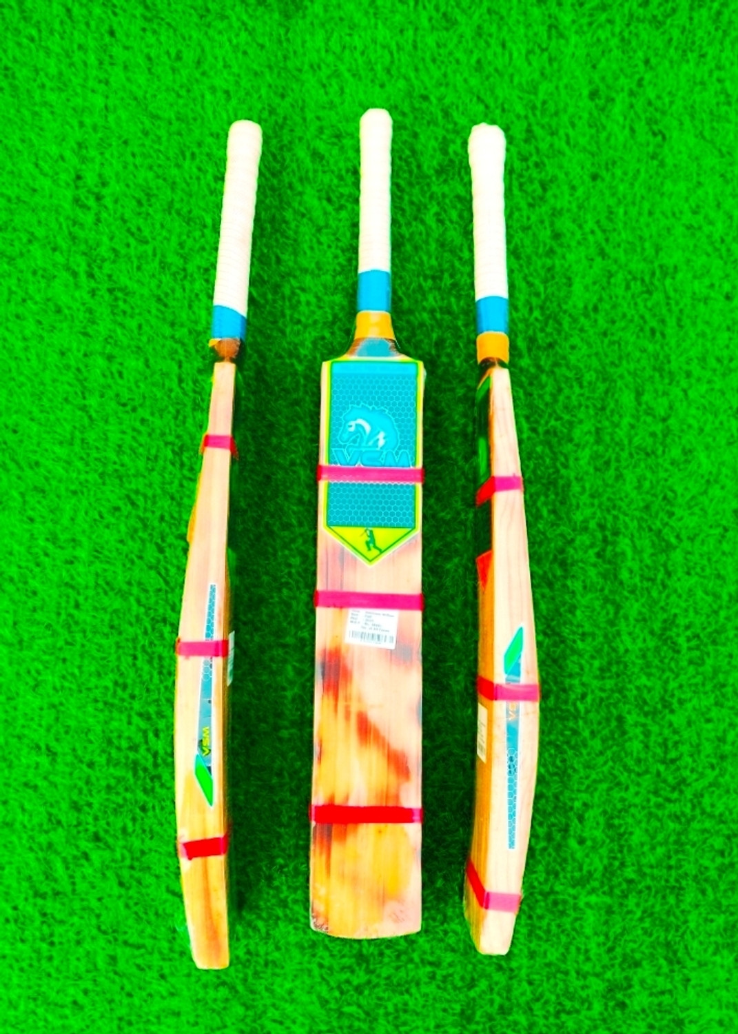 Image of VSM PowerShot 3 Band Double Blade Fire Burn Scoop Size 6, Age 12 to 14 Mongoose Kashmir Willow Cricket Bat For 12 - 14 Yrs