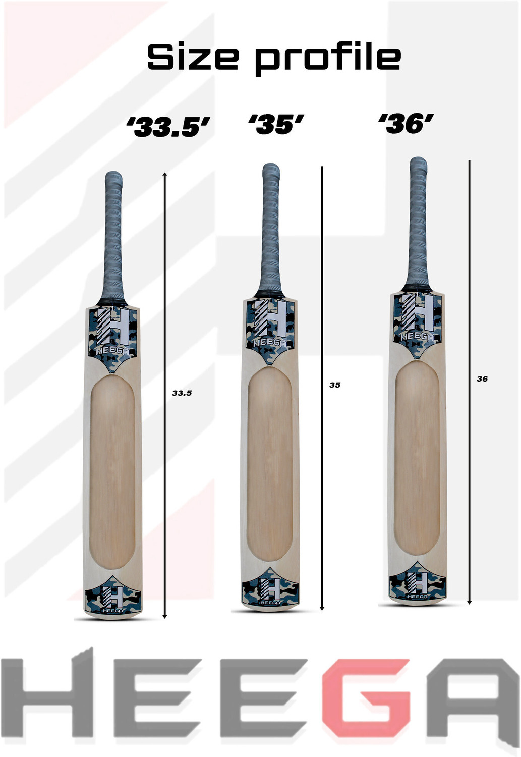 Image of Heega Commando Single Blade Scoop Cricket Bat For Tennis Ball ( SH ) Kashmir Willow Cricket Bat For 15+ Yrs