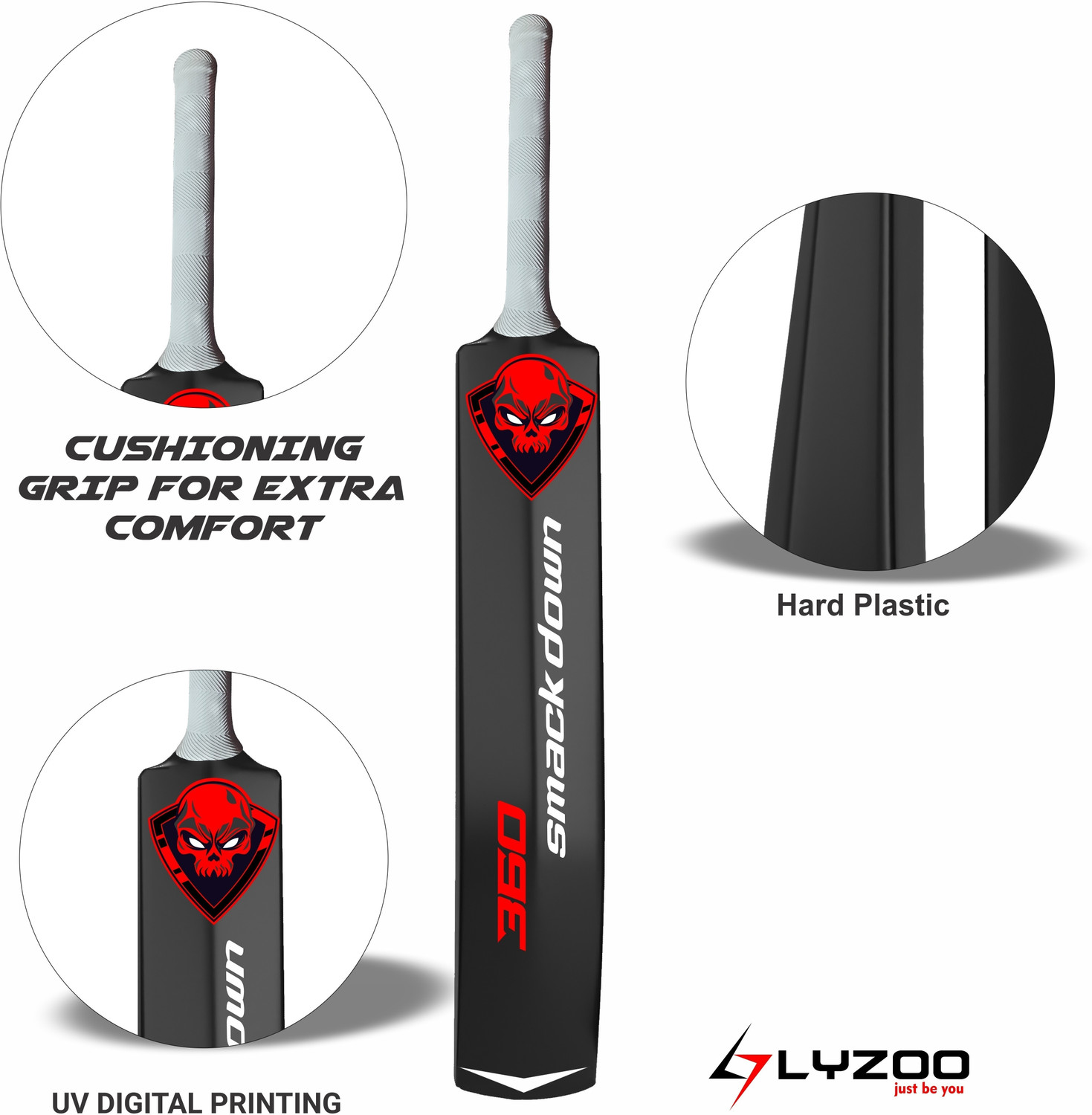 Image of Lyzoo Hard PVC Heavy duty 15+ Age |Pvc Poplar Willow Bat PVC /Plastic Cricket Bat For 15+ Yrs