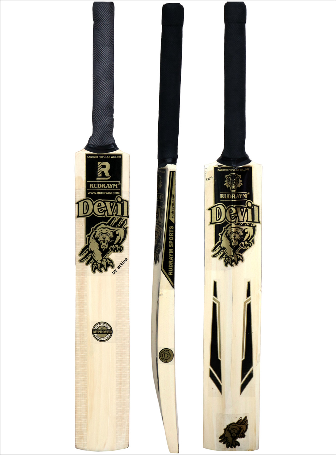 Image of RUDRAYM Devil Kids Popular Willow Tennis Bat & Cover Lightweight Size 4 For Boys /Girls Poplar Willow Cricket Bat For 6 - 7 Yrs