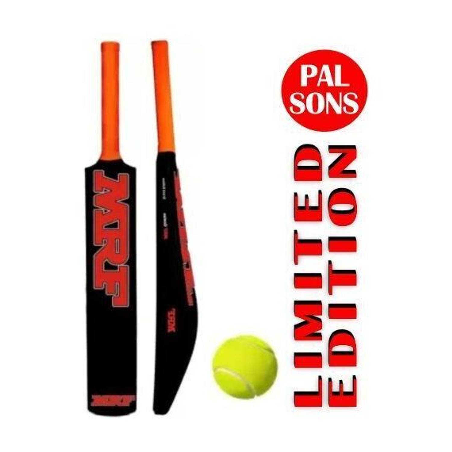 MINESFIT MRF Plastic Cricket Bat Age 12-14 Years (Size-5) With Tennis Ball & Black Cover PVC/Plastic Cricket Bat For 12 - 14 Yrs