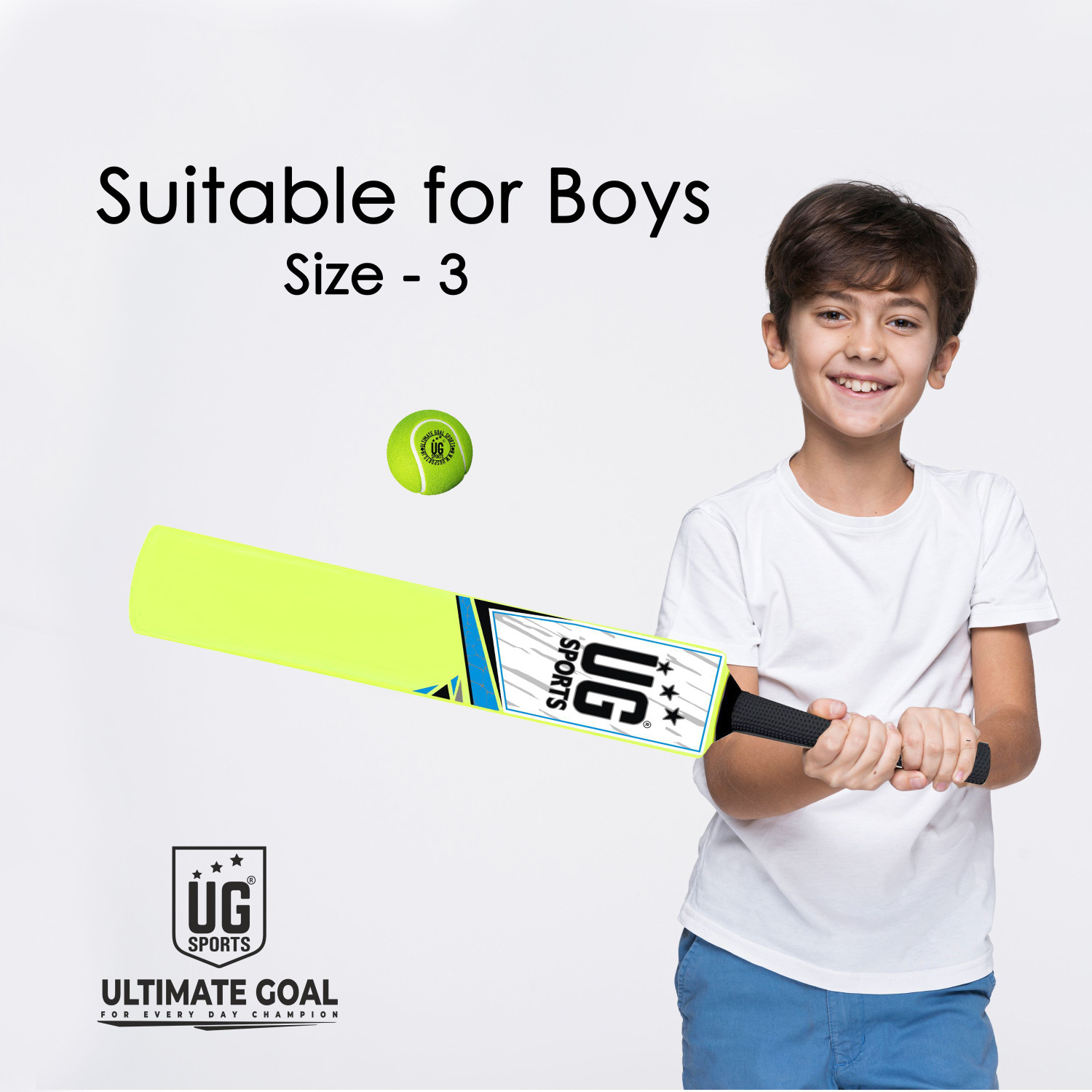 Image of UG SPORTS Plastic - Fiber Cricket Bat | Strong & Stylish | 28.3 INCH (Green, Size 3) PVC /Plastic Cricket Bat For 9 - 11 Yrs